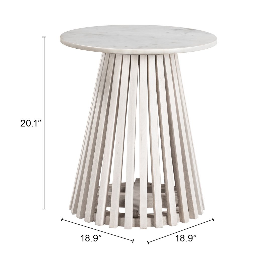 Mazara Side Table White & Whitewashed - Image 8
