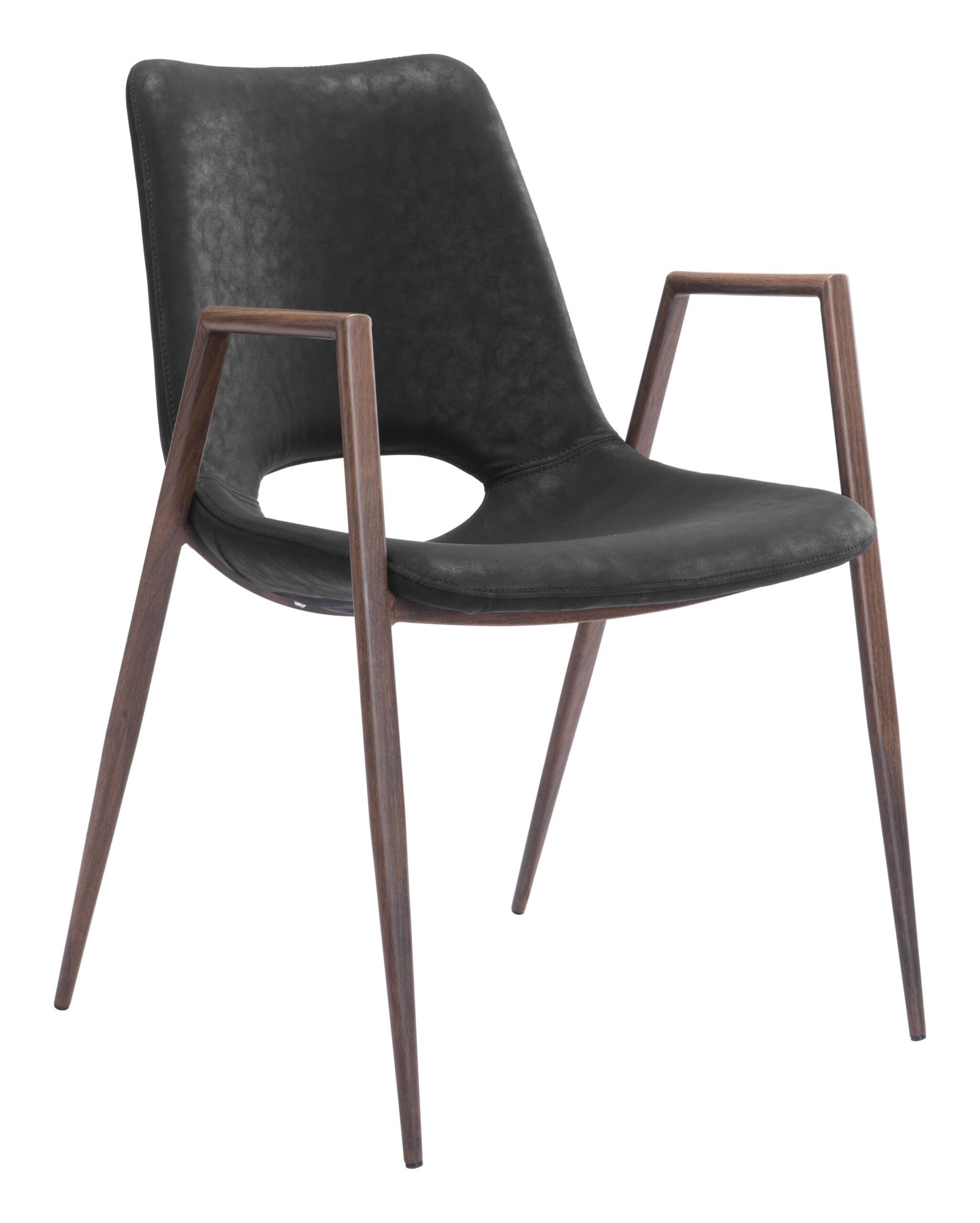 Desi Dining Chair (Set of 2) Black & Walnut - Image 4