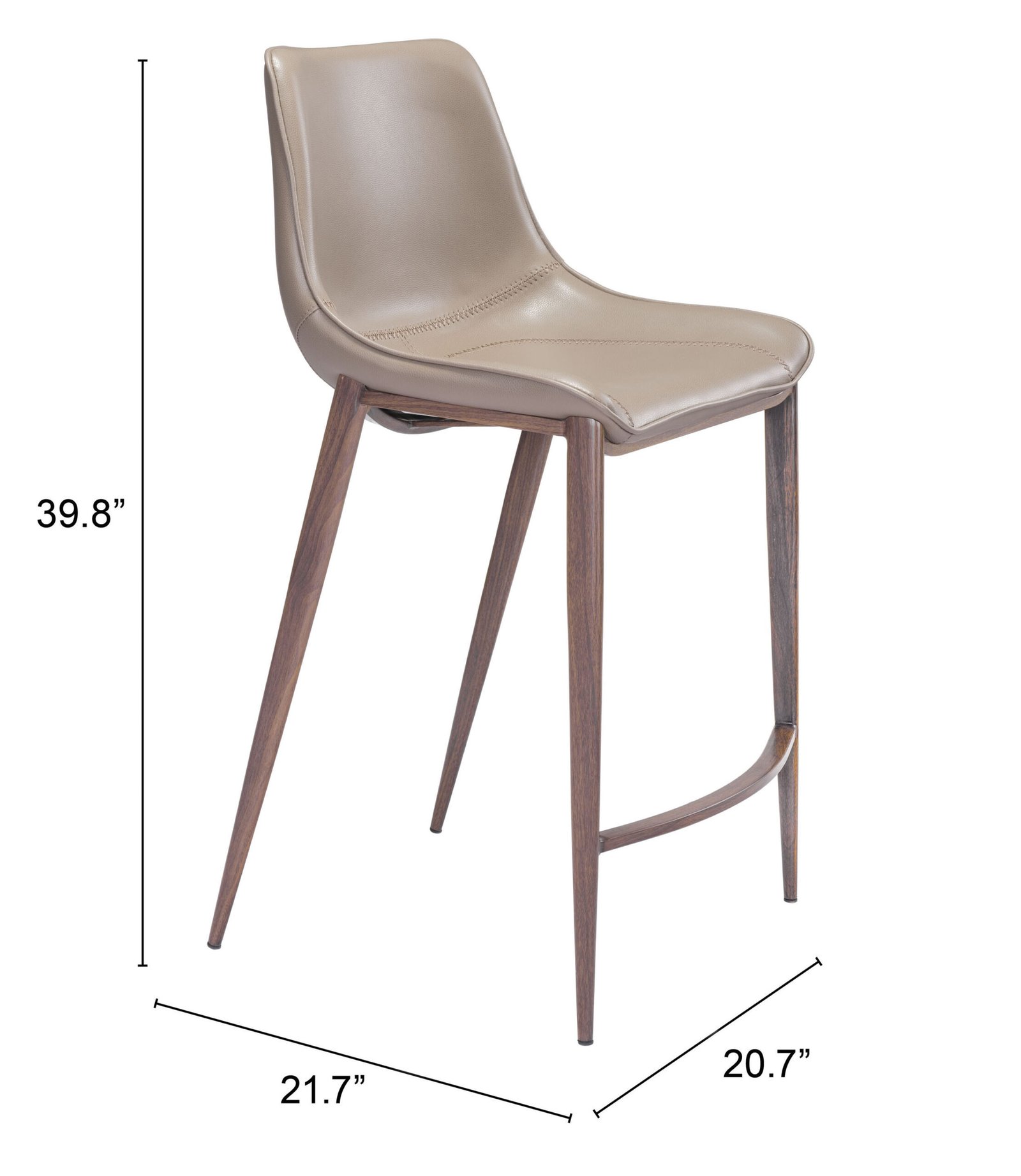 Magnus Counter Stool (Set of 2) Brown & Walnut - Image 9