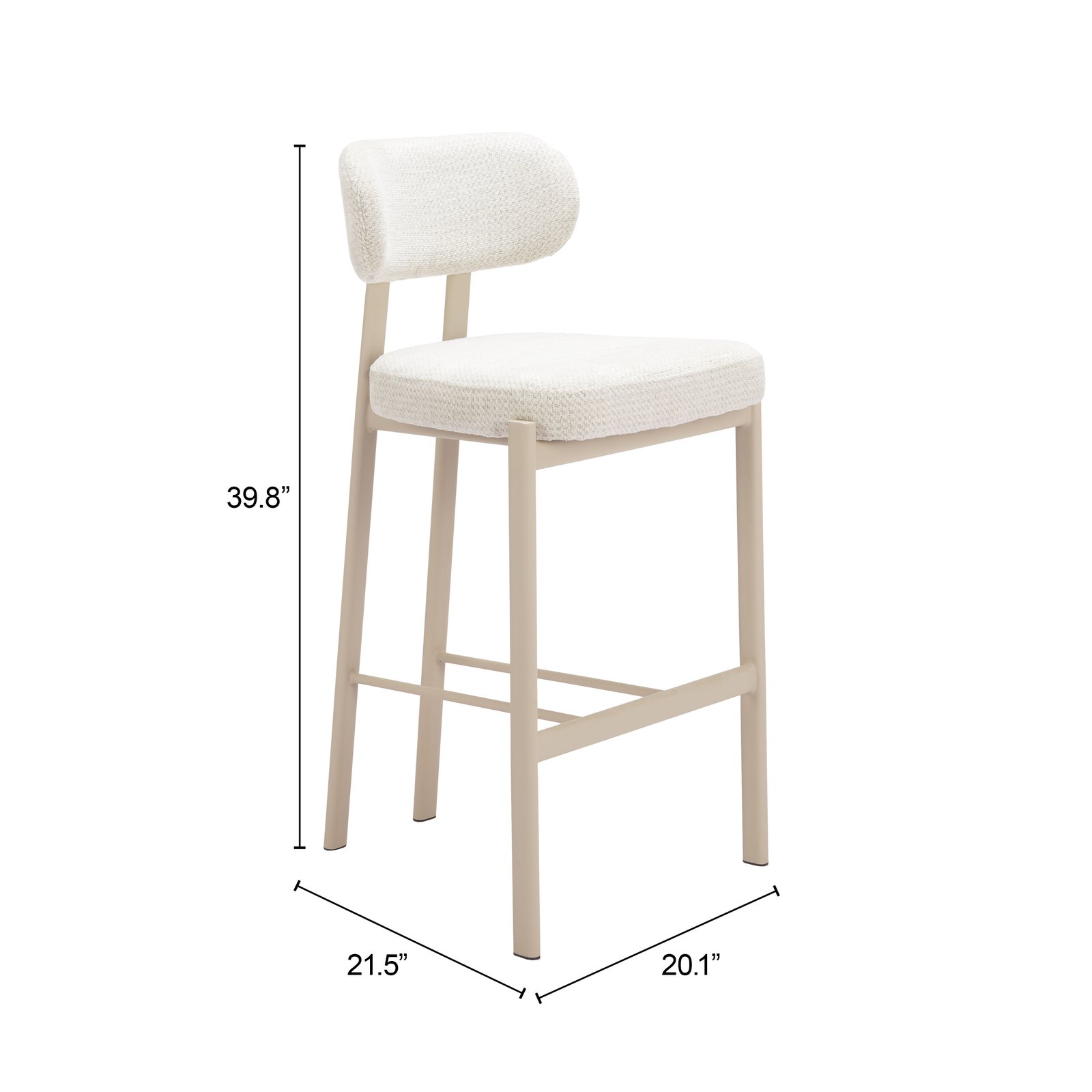 Aurea Barstool (Set of 2) Light Gray - Image 8
