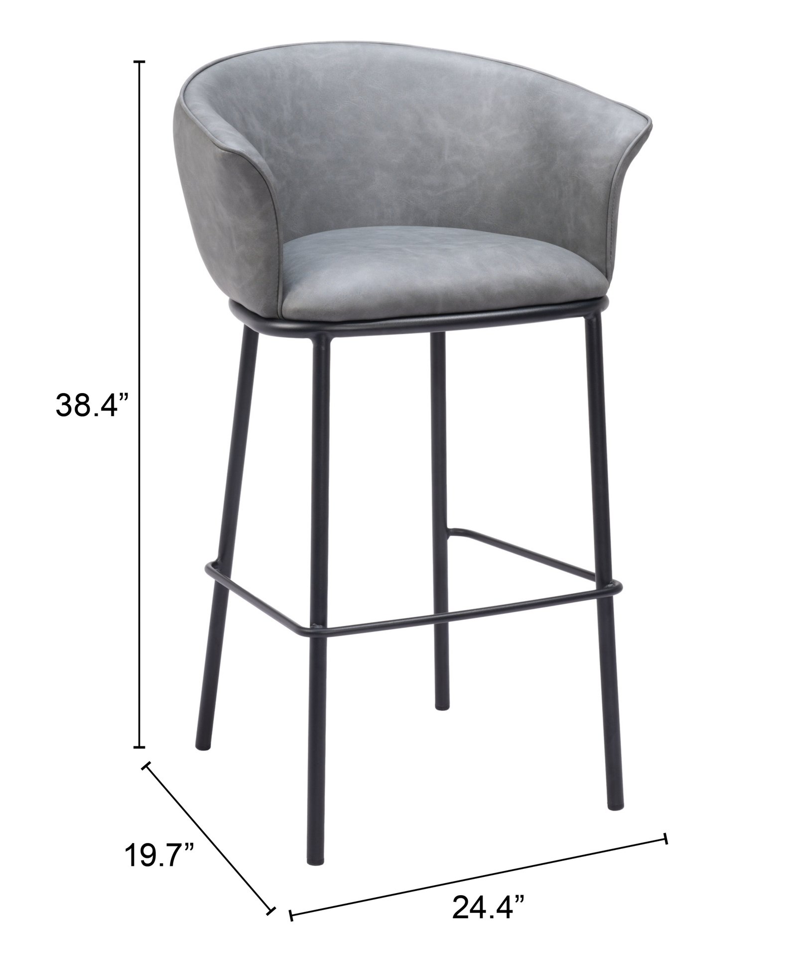 Garston Barstool Gray - Image 11