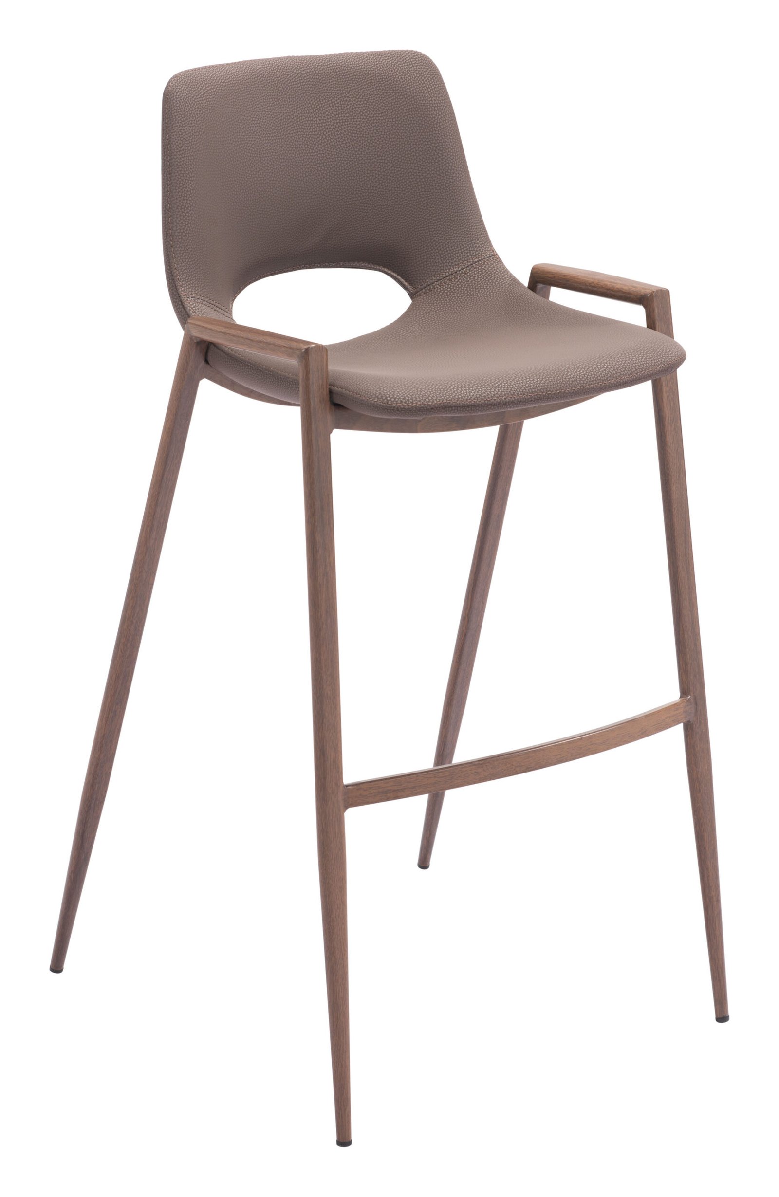 Desi Barstool (Set of 2) Brown & Walnut - Image 3