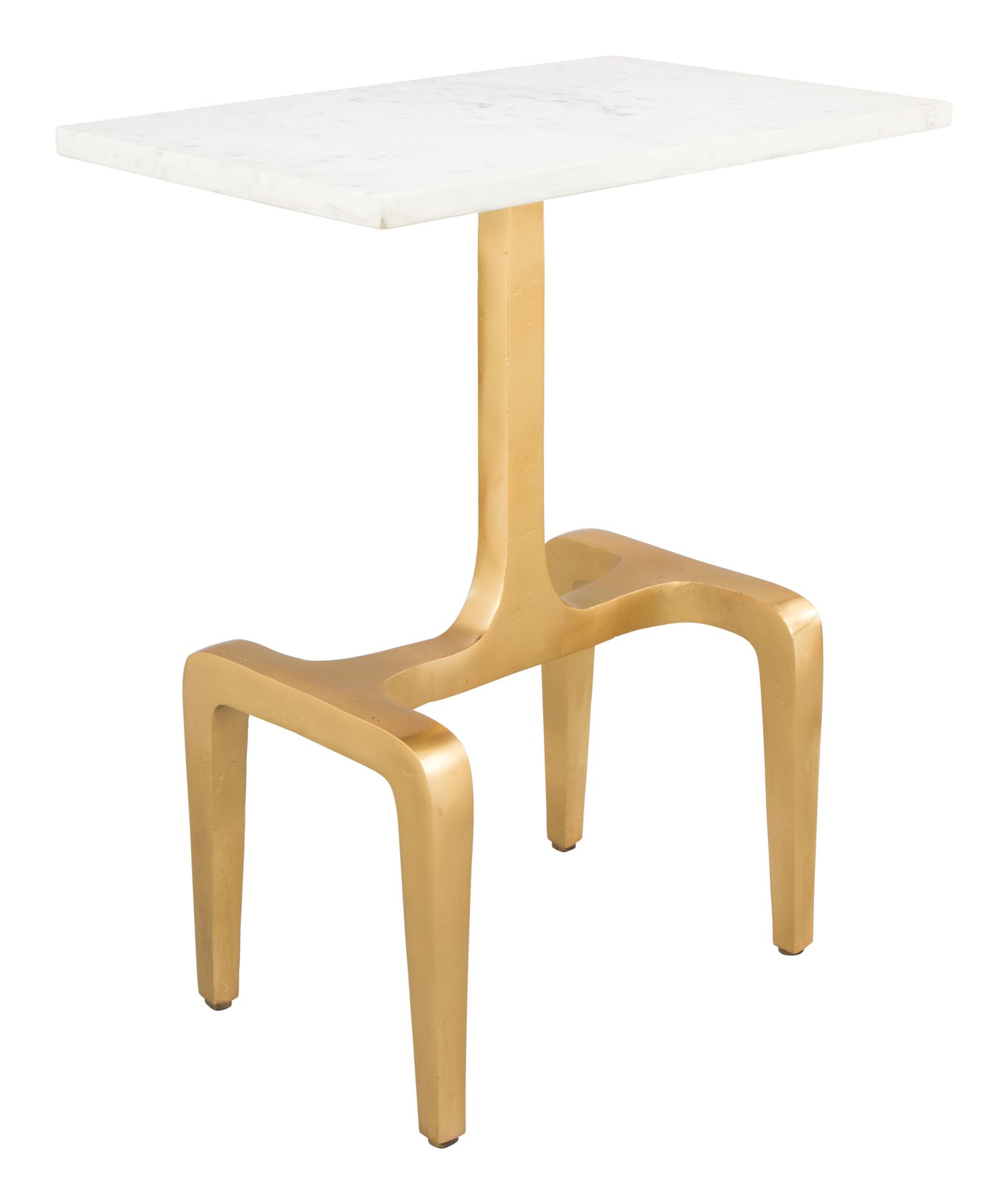 Clement Side Table White & Gold - Image 5