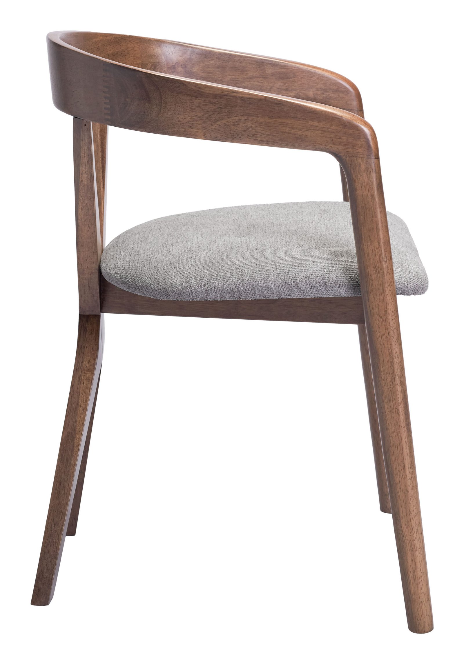 Cairo Dining Chair Dove Gray & Walnut - Image 2