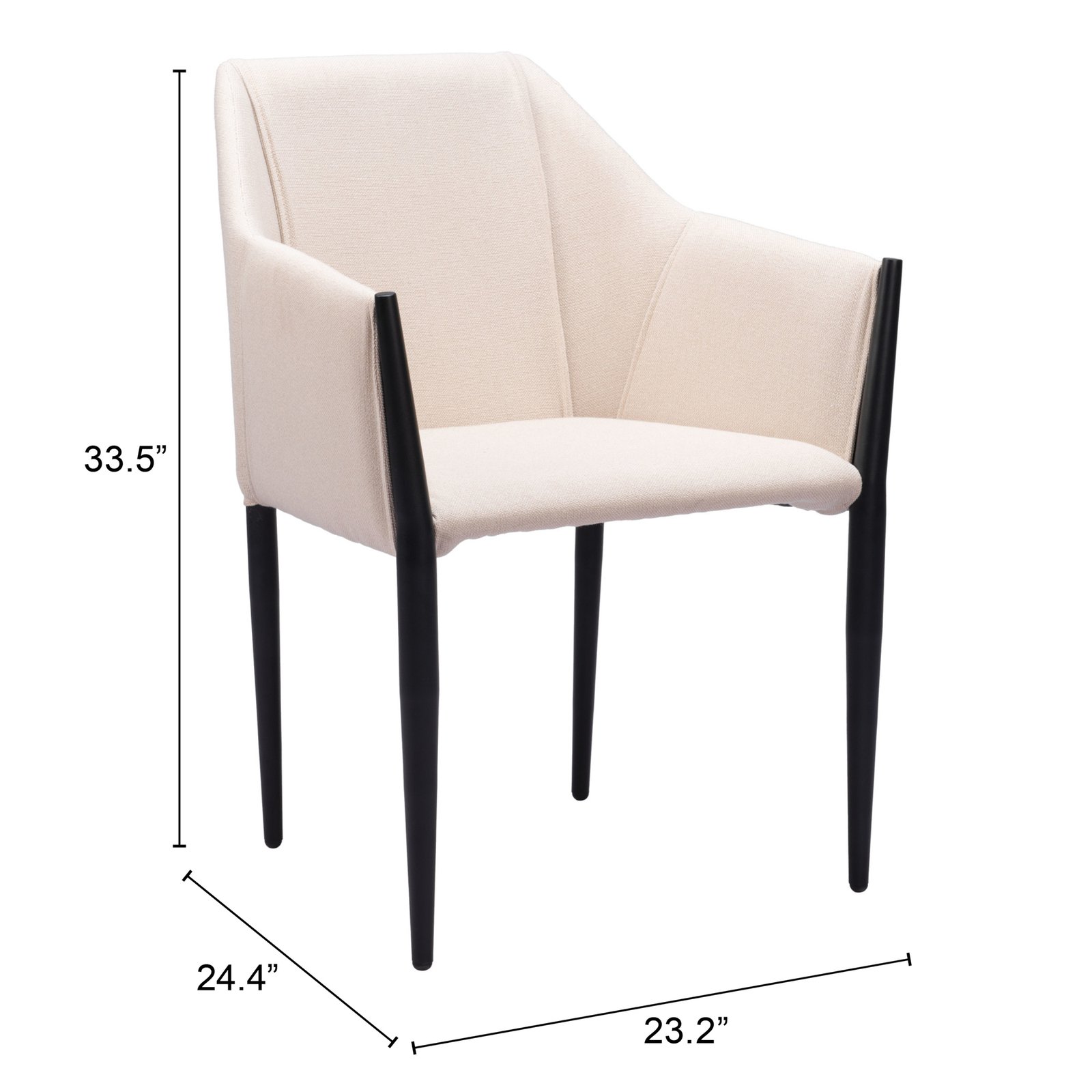 Andover Dining Chair (Set of 2) Beige - Image 9