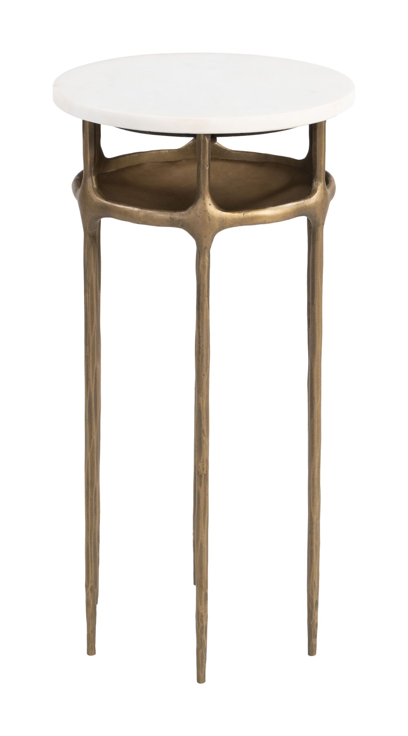 Bild Side Table White & Brass - Image 2