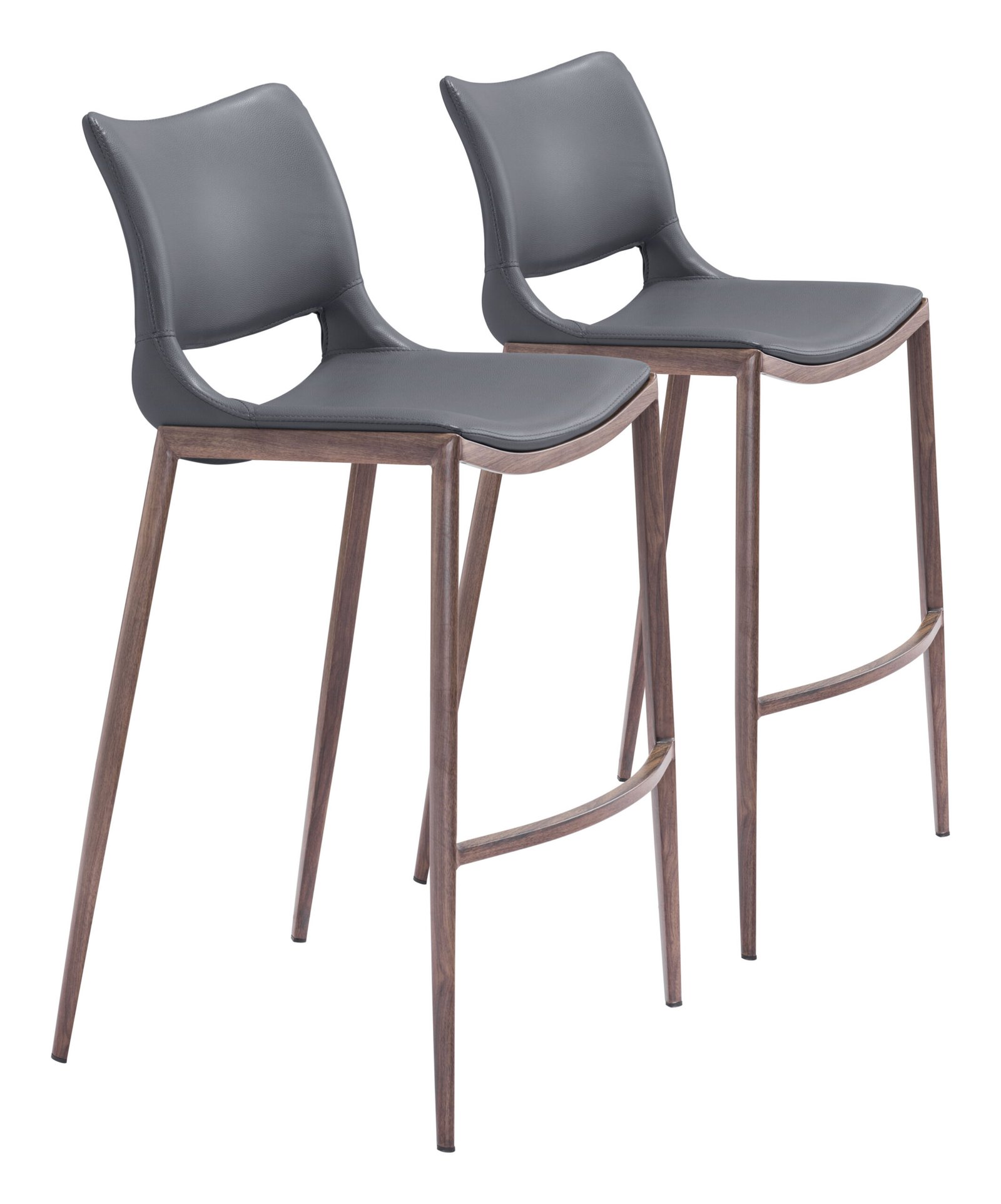Ace Barstool (Set of 2) Dark Gray & Walnut - Image 11