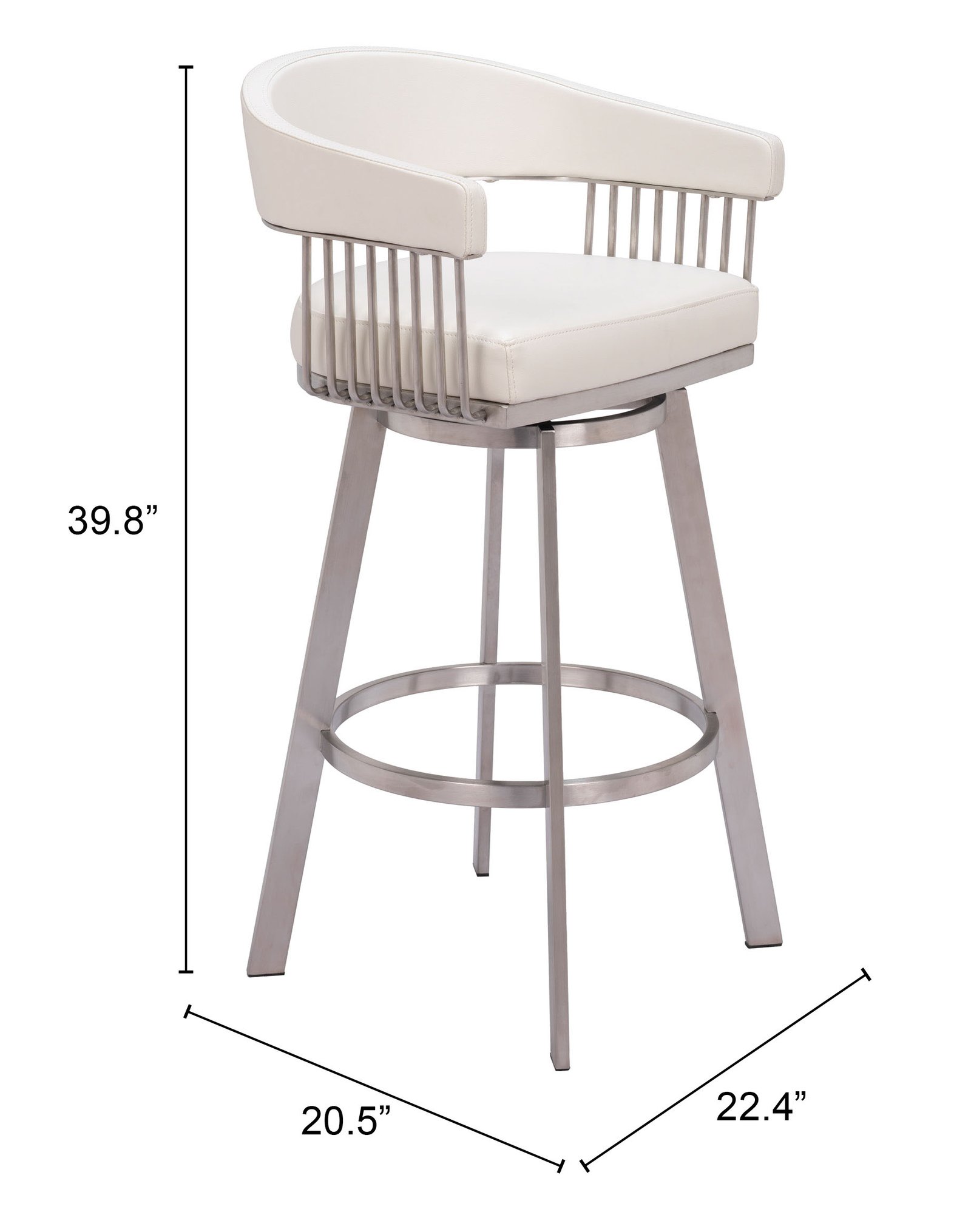 Bantry Swivel Barstool White - Image 10