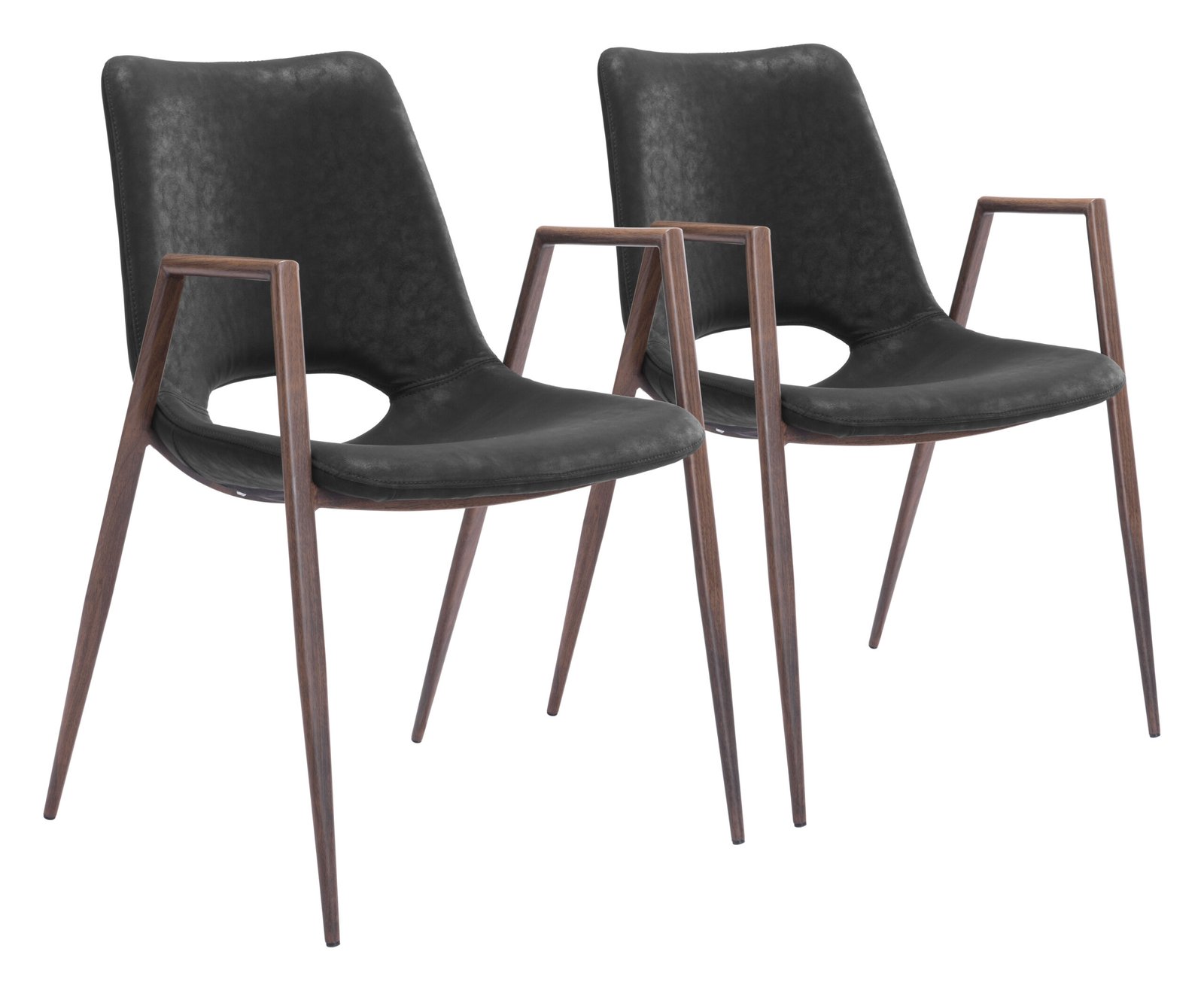 Desi Dining Chair (Set of 2) Black & Walnut - Image 12