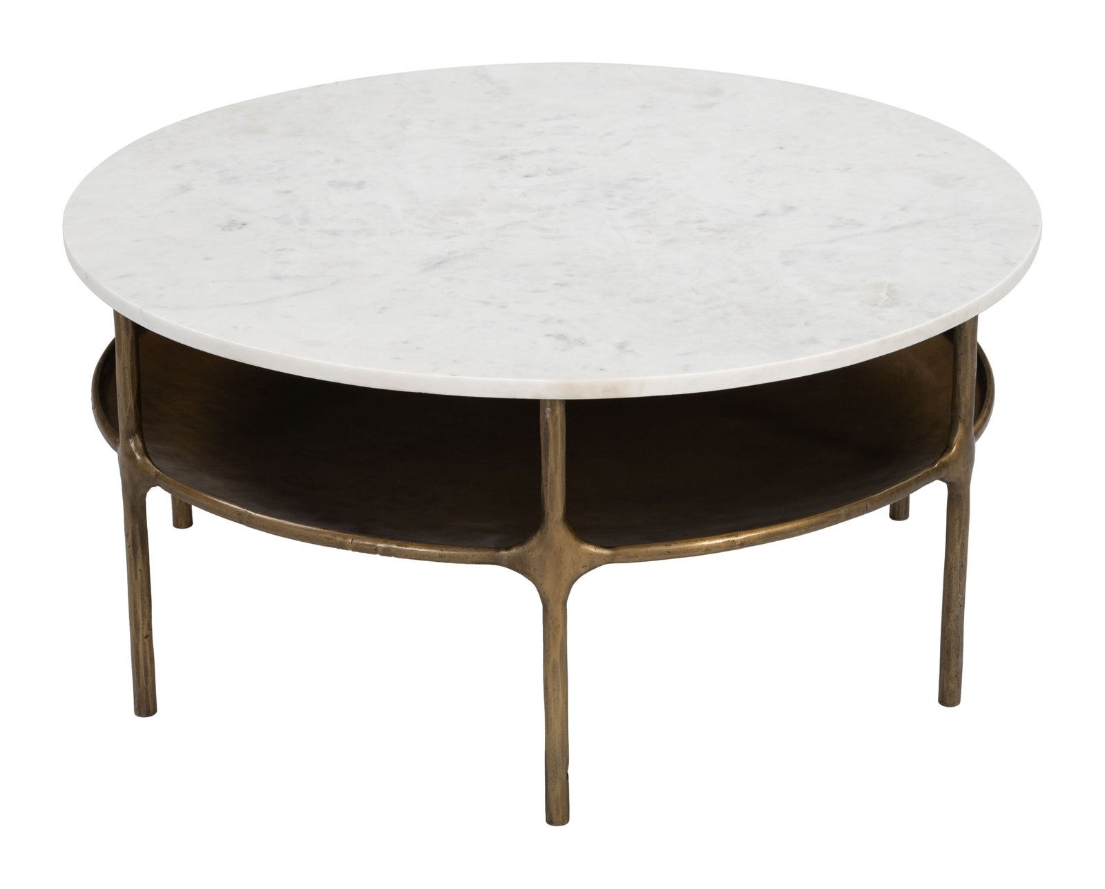 Bild Coffee Table White & Brass - Image 3