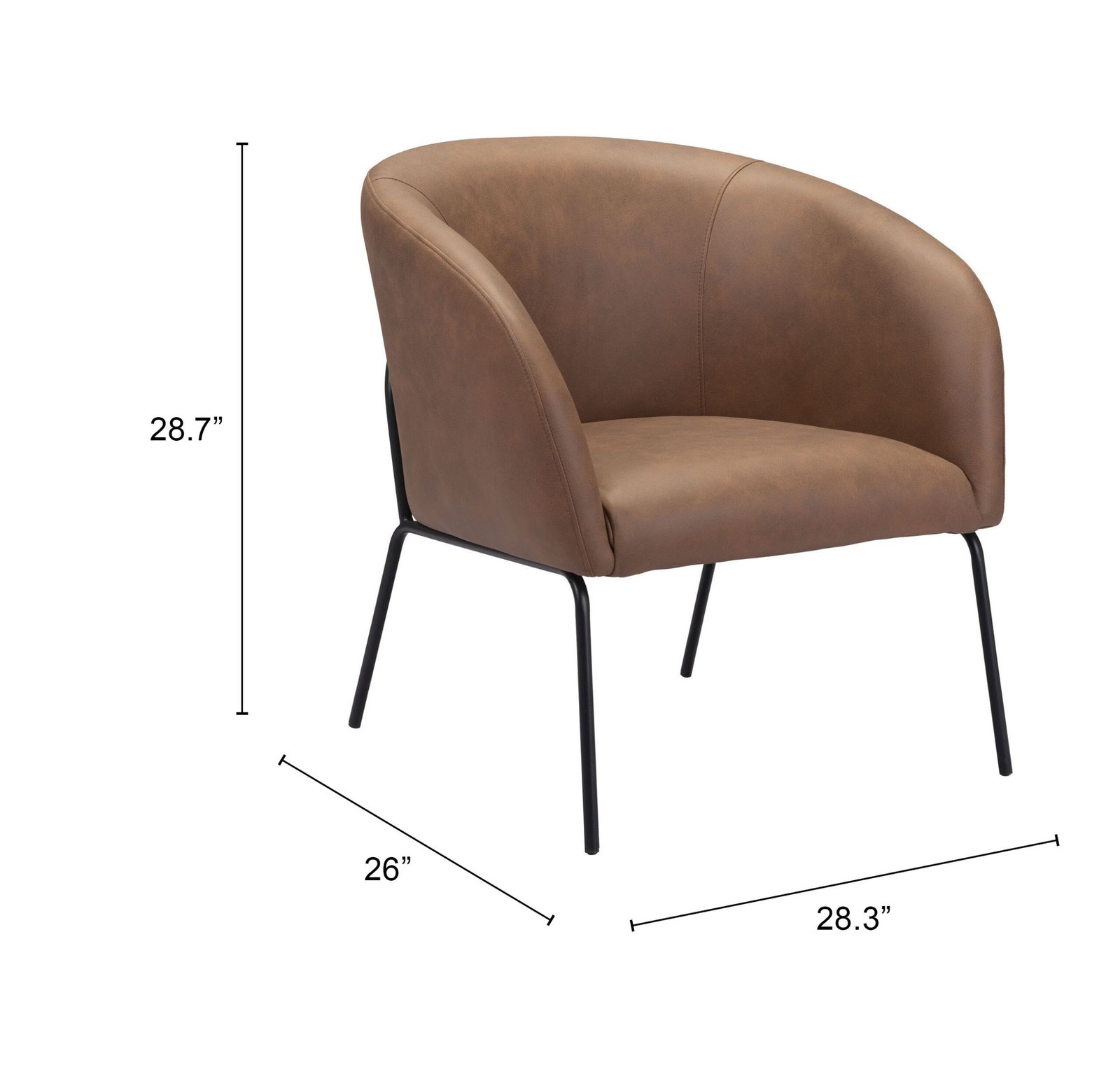 Quinten Accent Chair Vintage Brown - Image 12