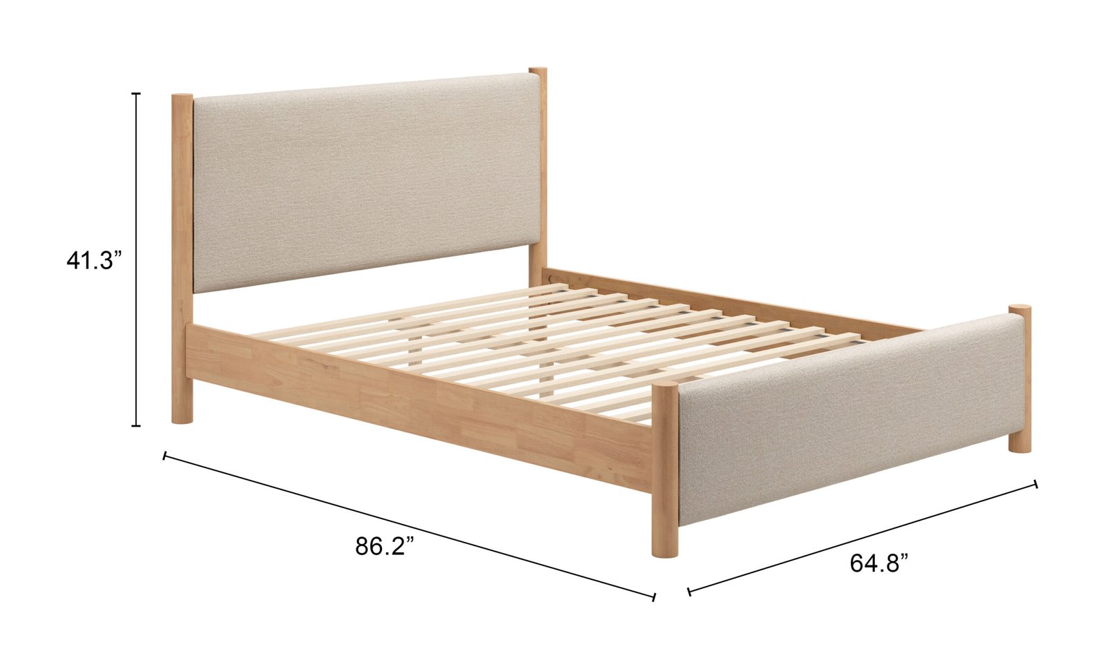 Hadi Queen Bed Beige & Natural - Image 8