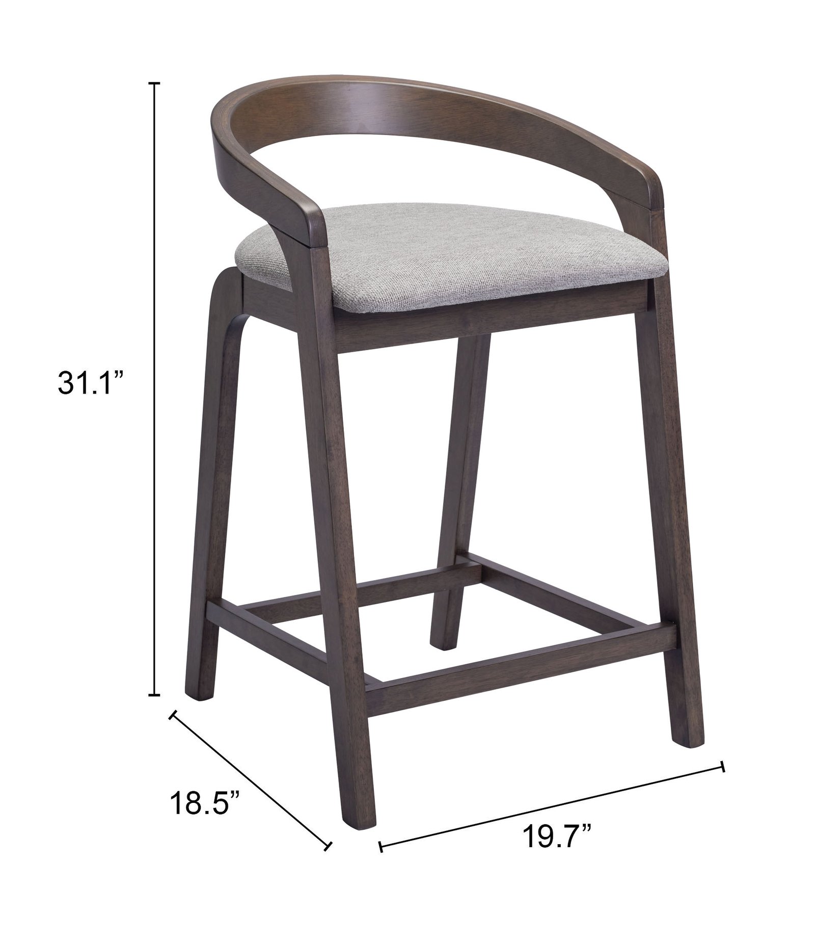 Troy Counter Stool (Set of 2) Dove Gray & Espresso - Image 8