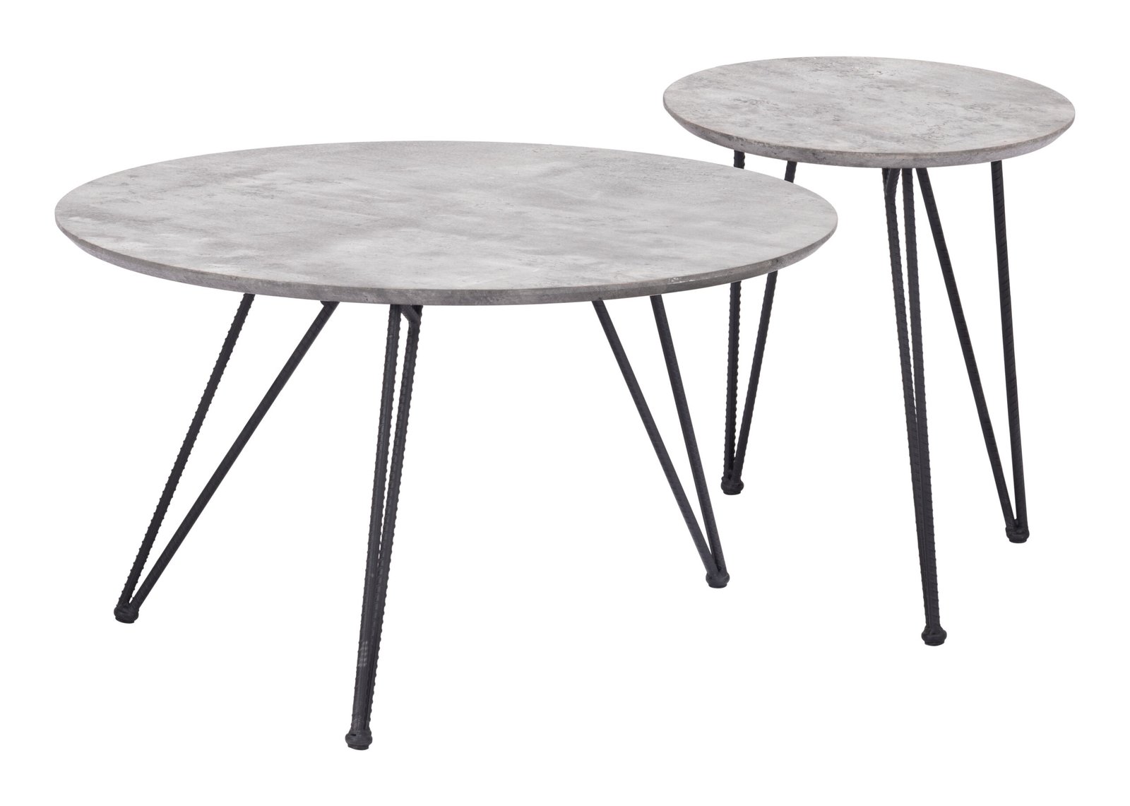 Kerris Coffee Table Set (2-Piece) Gray & Black - Image 2