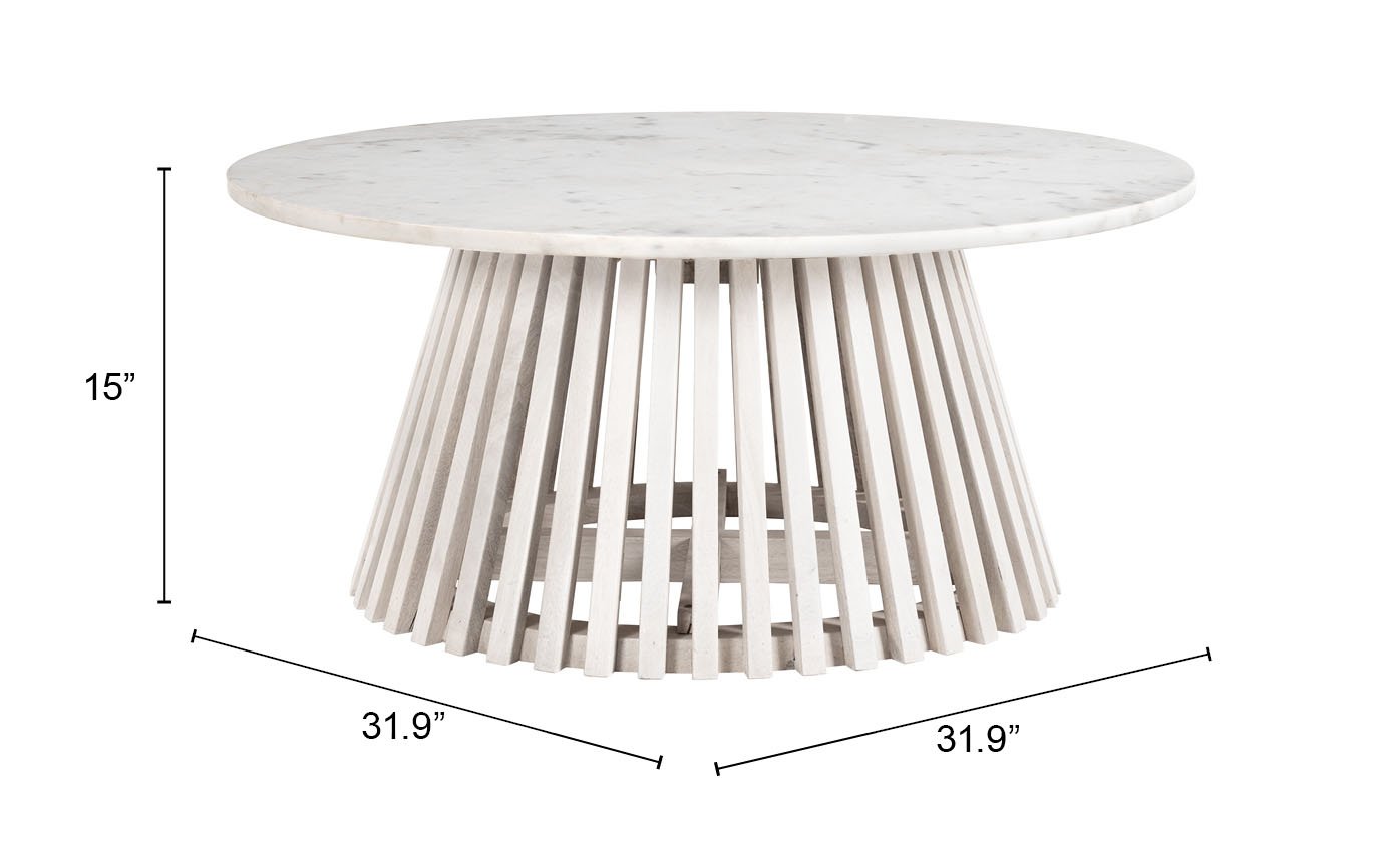 Mazara Coffee Table White & Whitewashed - Image 7