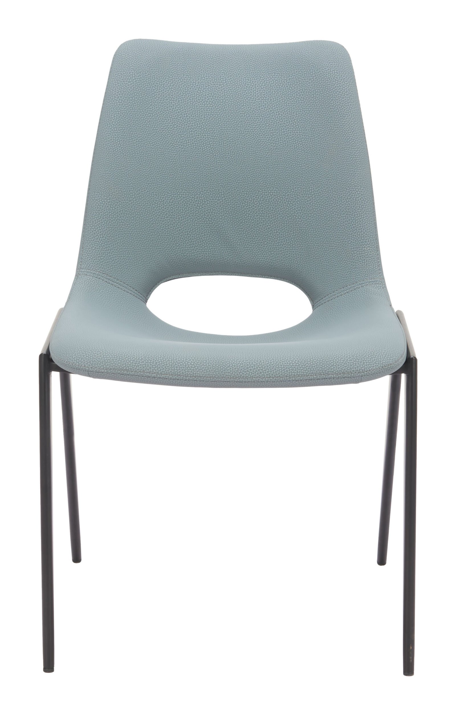 Desi Armless Dining Chair (Set of 2) Azure Gray - Image 3