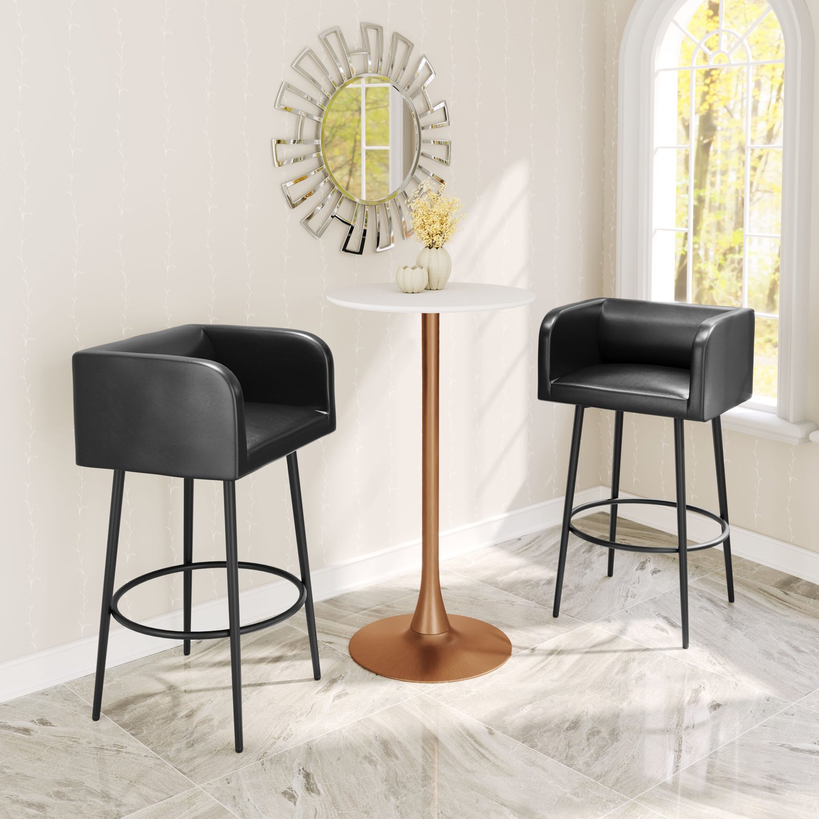 Horbat Barstool (Set of 2) Black - Image 2