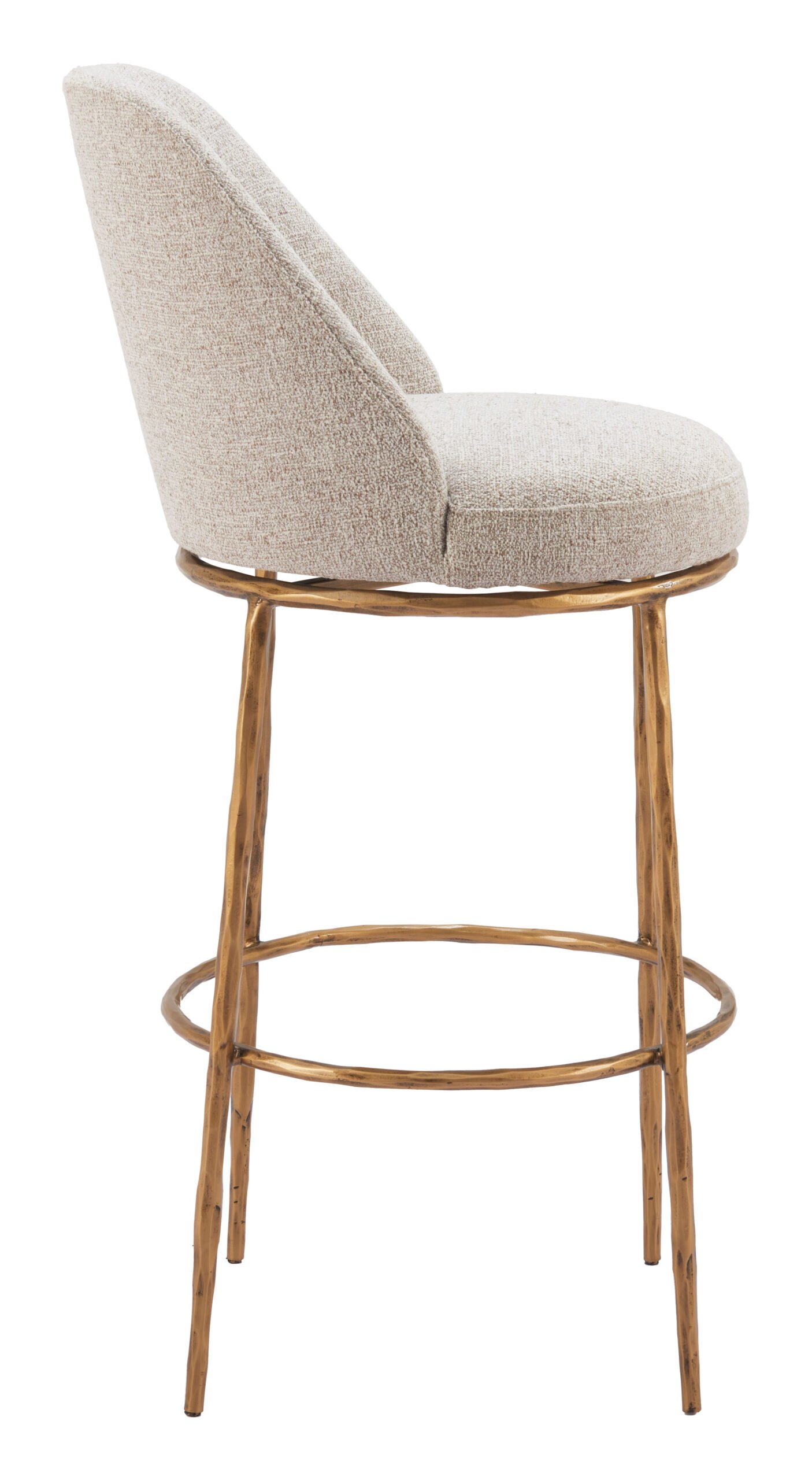 Nordhavn Swivel Barstool Beige & Gold - Image 3