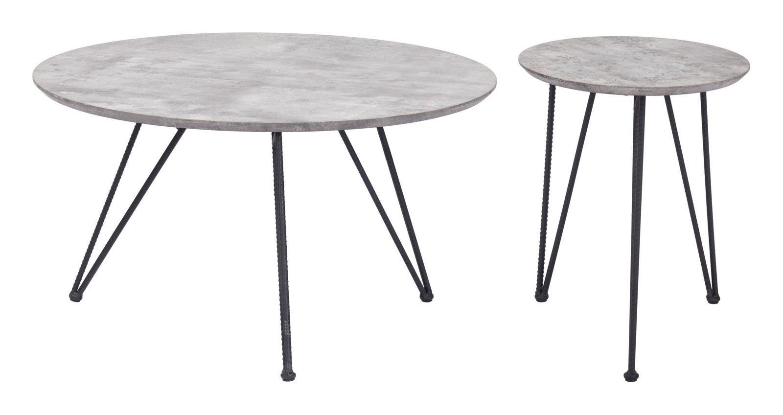 Kerris Coffee Table Set (2-Piece) Gray & Black - Image 4