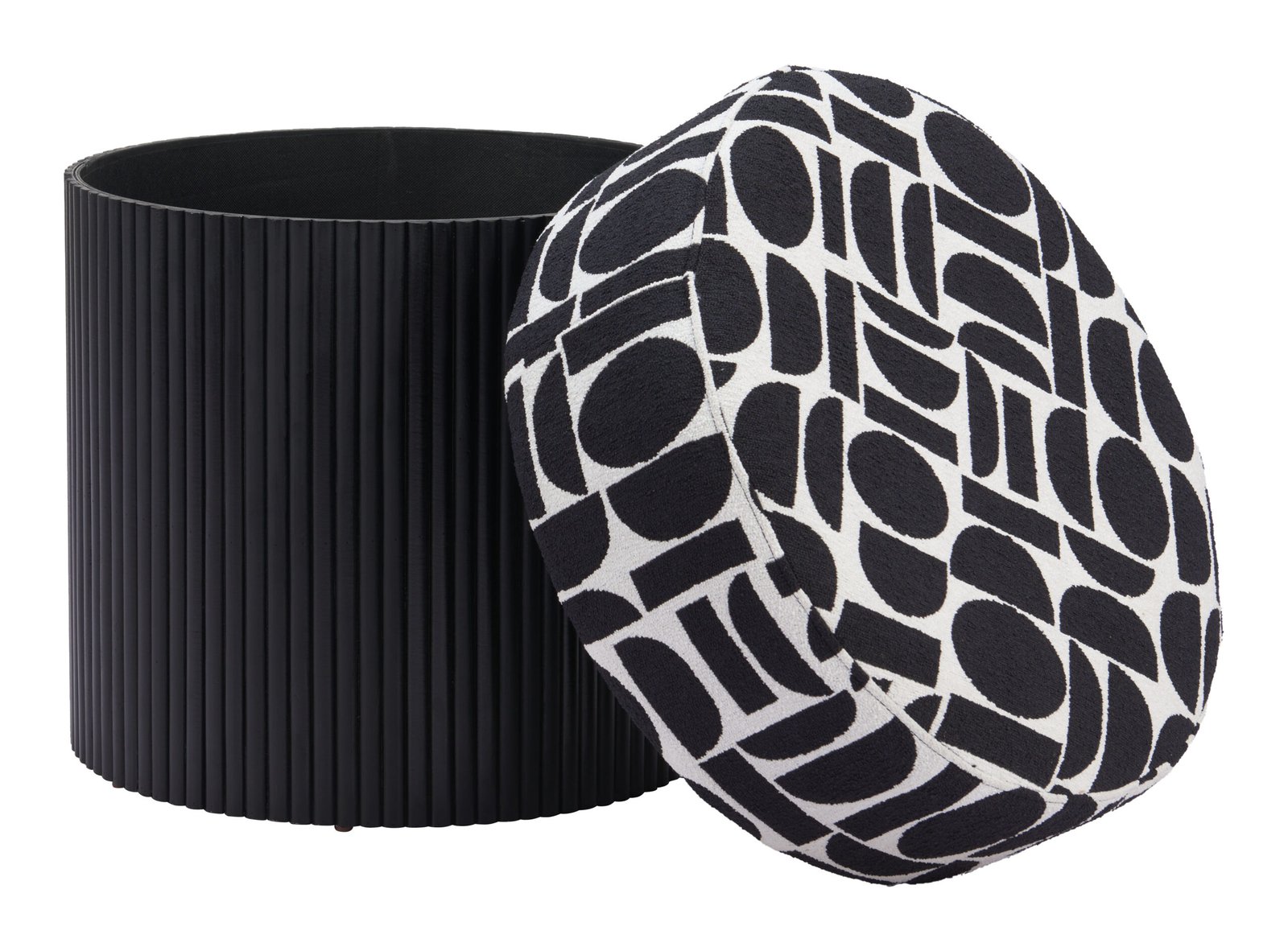Boto Storage Ottoman Black & White - Image 8