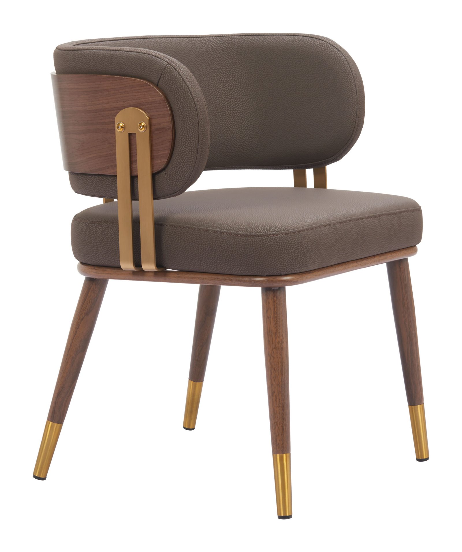 Brew Dining Chair Brown & Walnut - Image 4