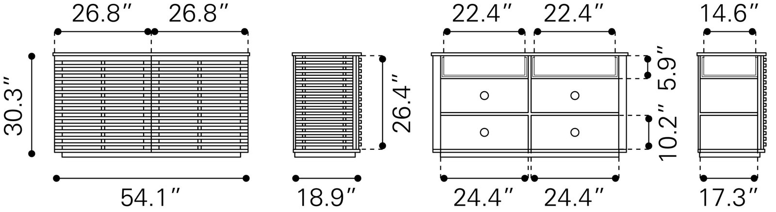 Linea Credenza Walnut - Image 8