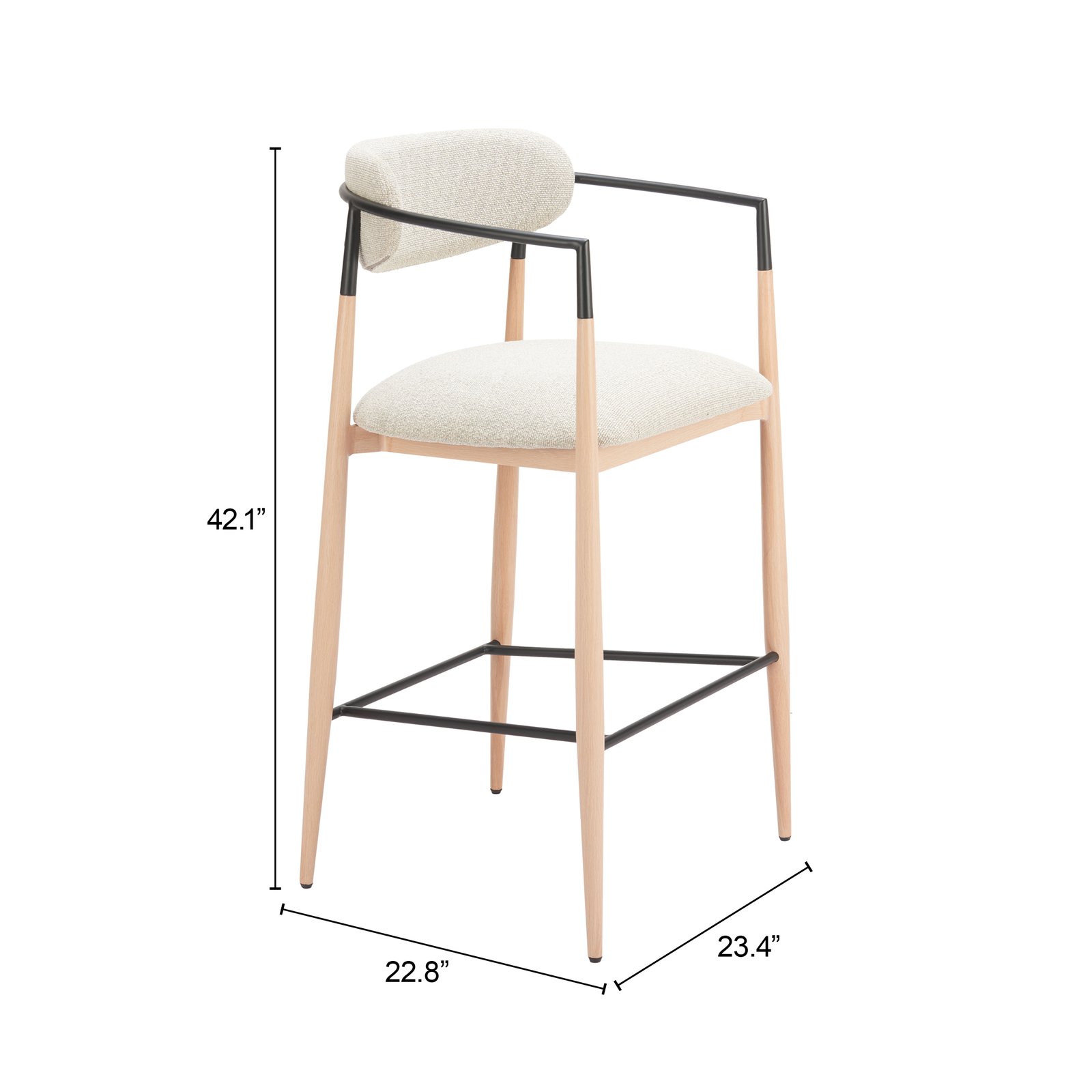 Equinox Barstool Oyster Gray & Natural - Image 11