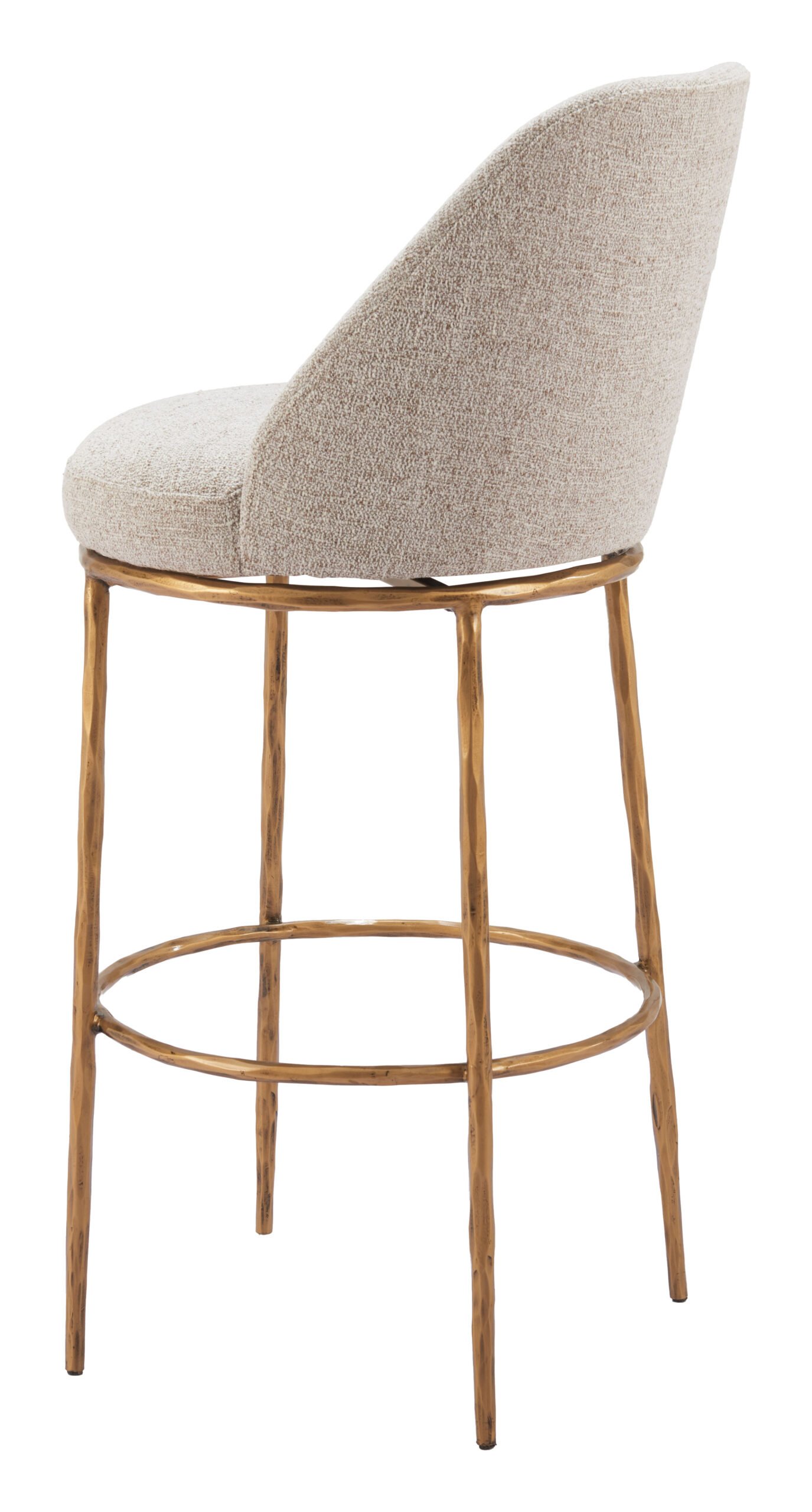 Nordhavn Swivel Barstool Beige & Gold - Image 6