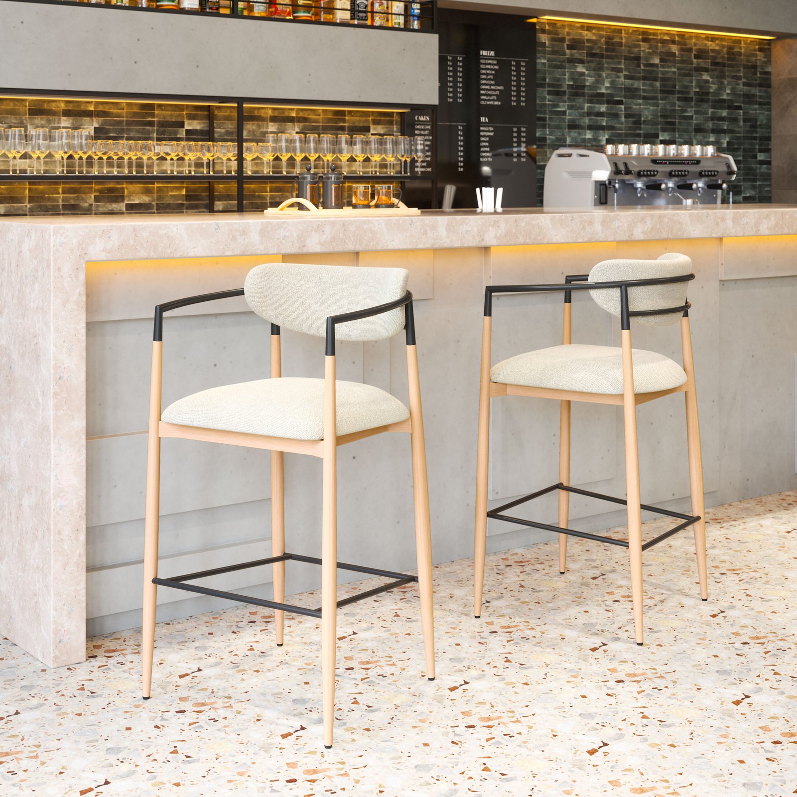 Equinox Barstool Oyster Gray & Natural - Image 2