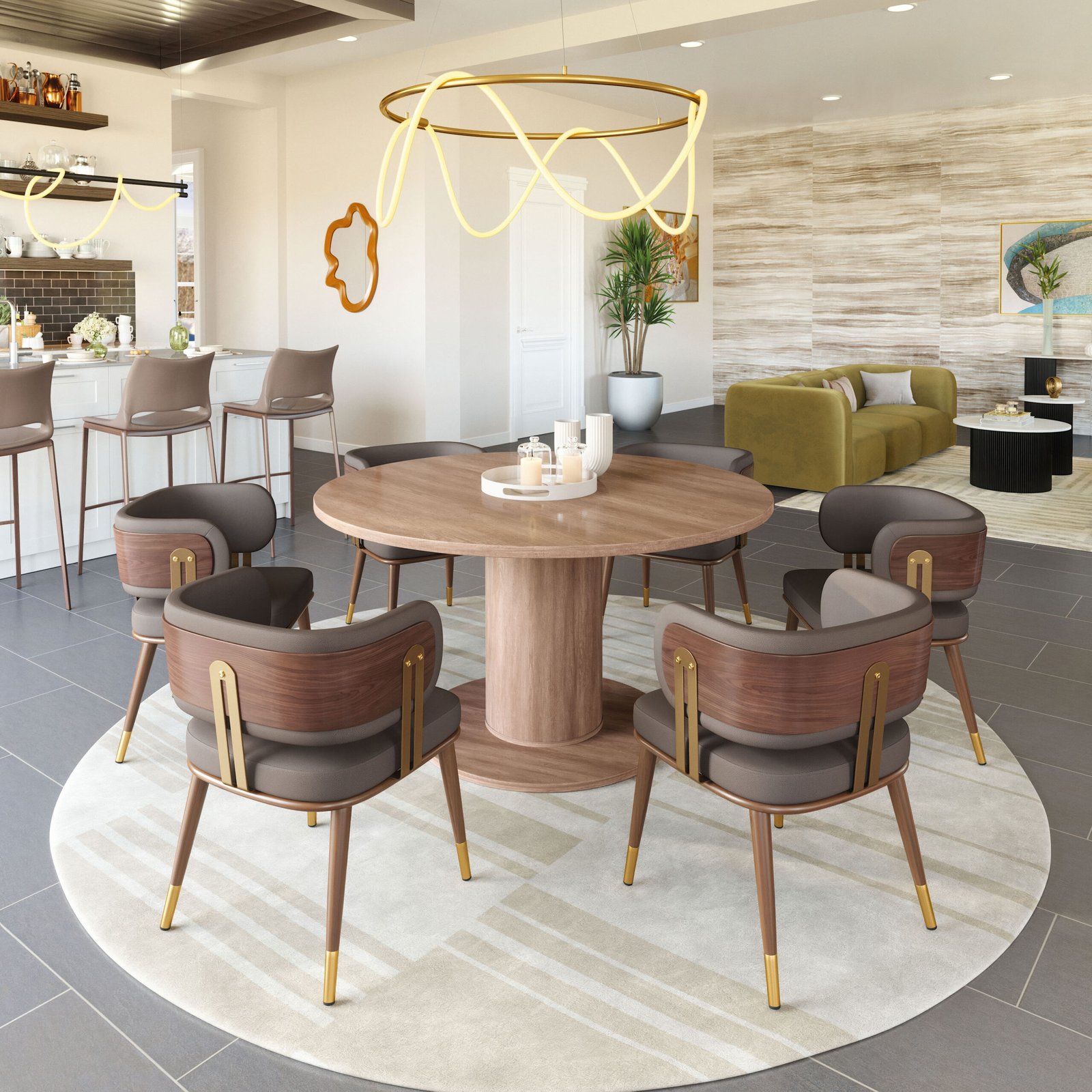 Brew Dining Chair Brown & Walnut - Image 2