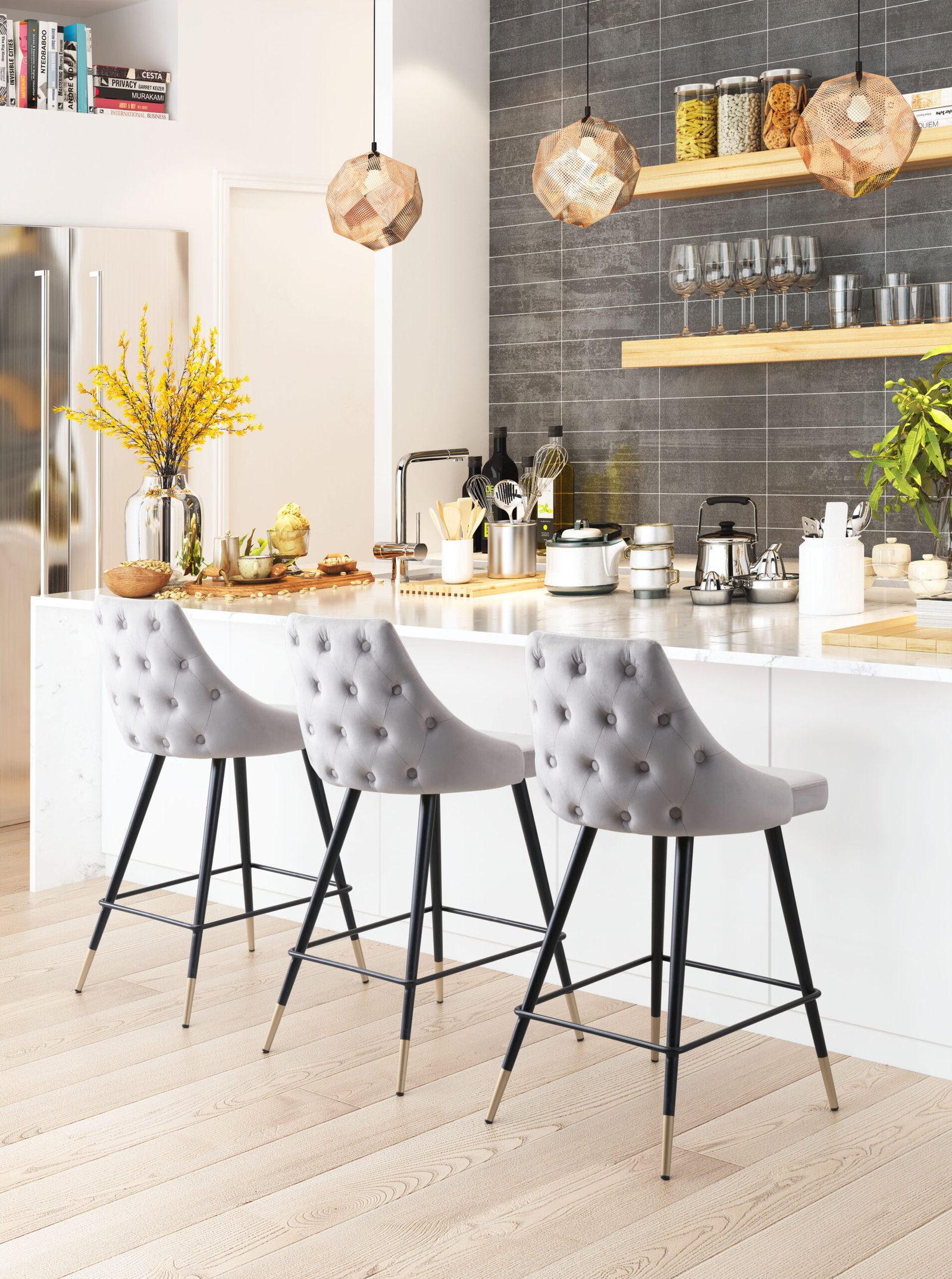 Piccolo Counter Stool Gray