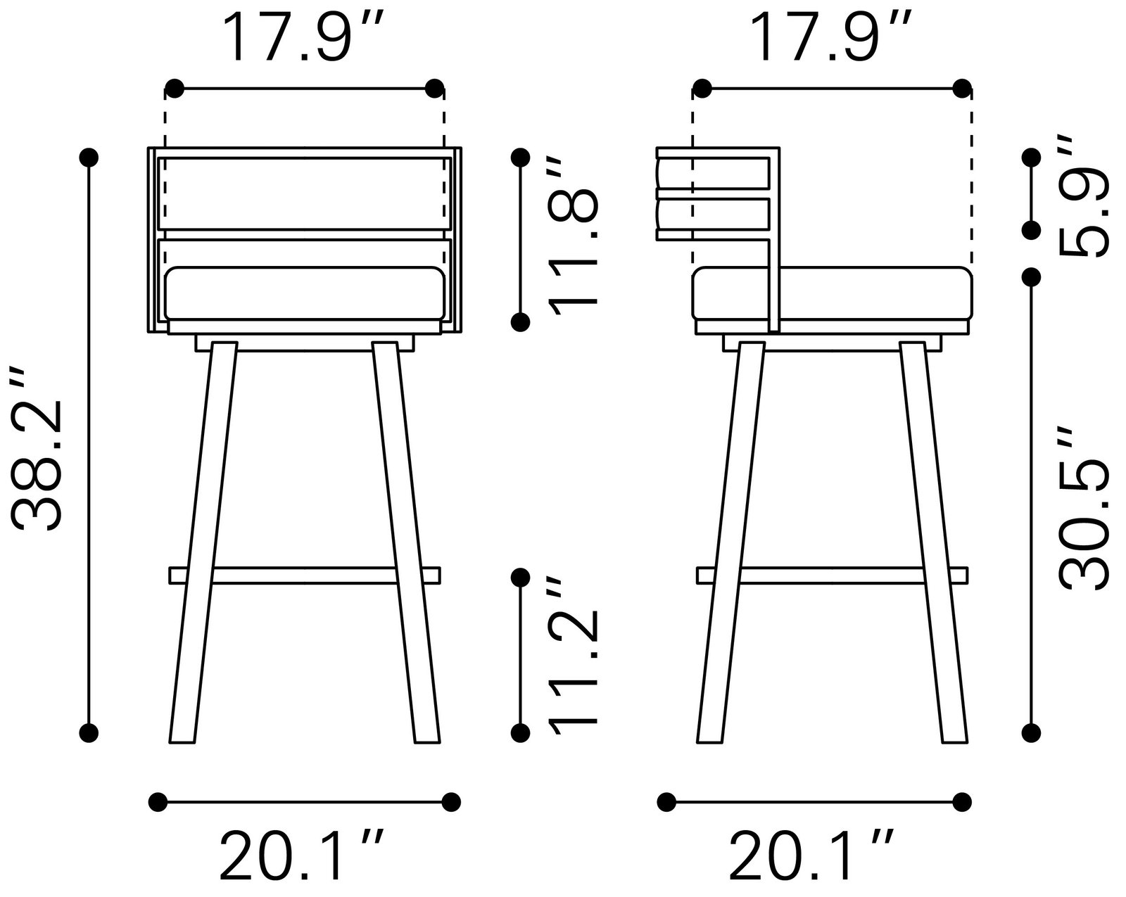Gimsby Swivel Barstool Black - Image 11