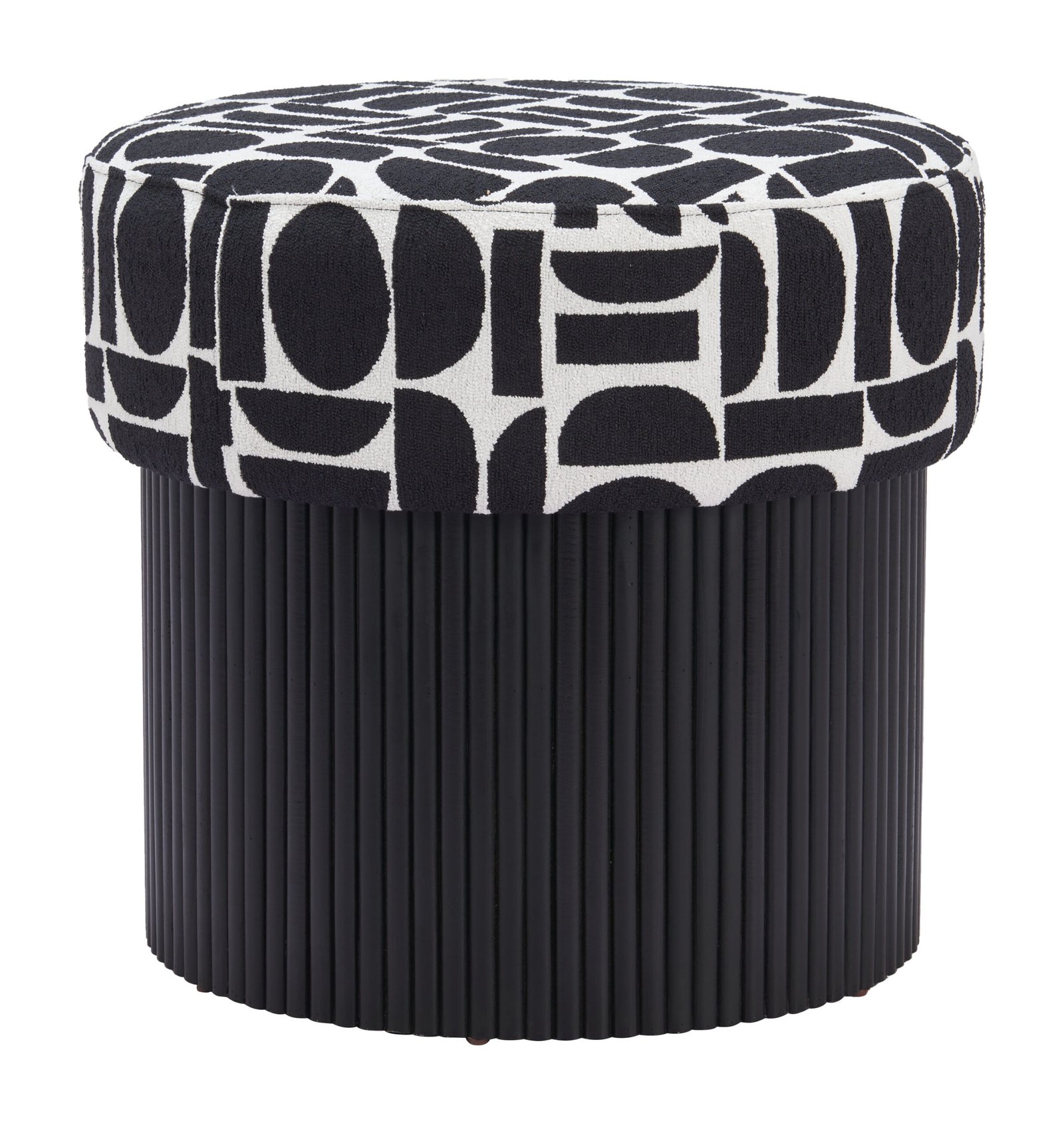 Boto Storage Ottoman Black & White - Image 5
