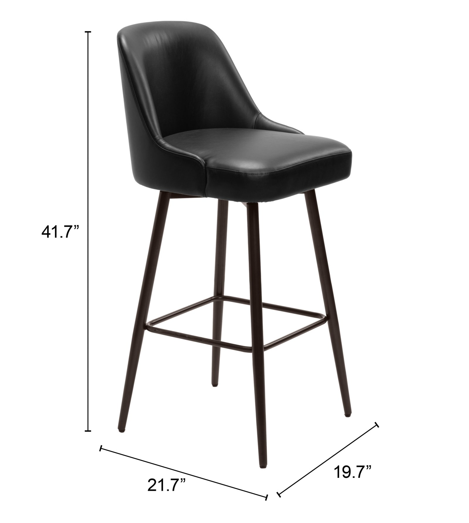 Keppel Swivel Barstool Black & Bronze - Image 11