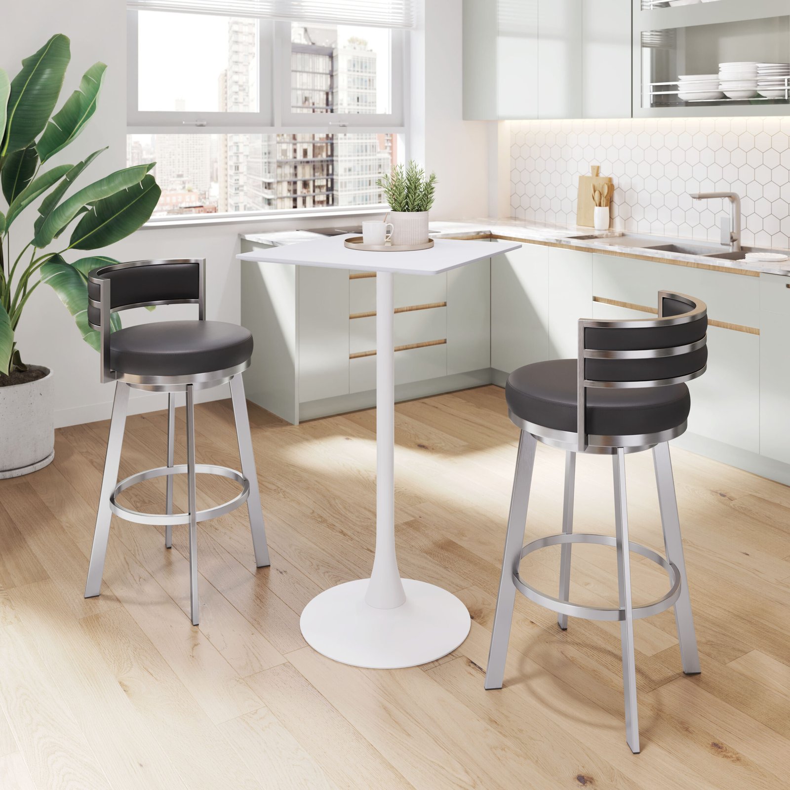 Gimsby Swivel Barstool Black - Image 2