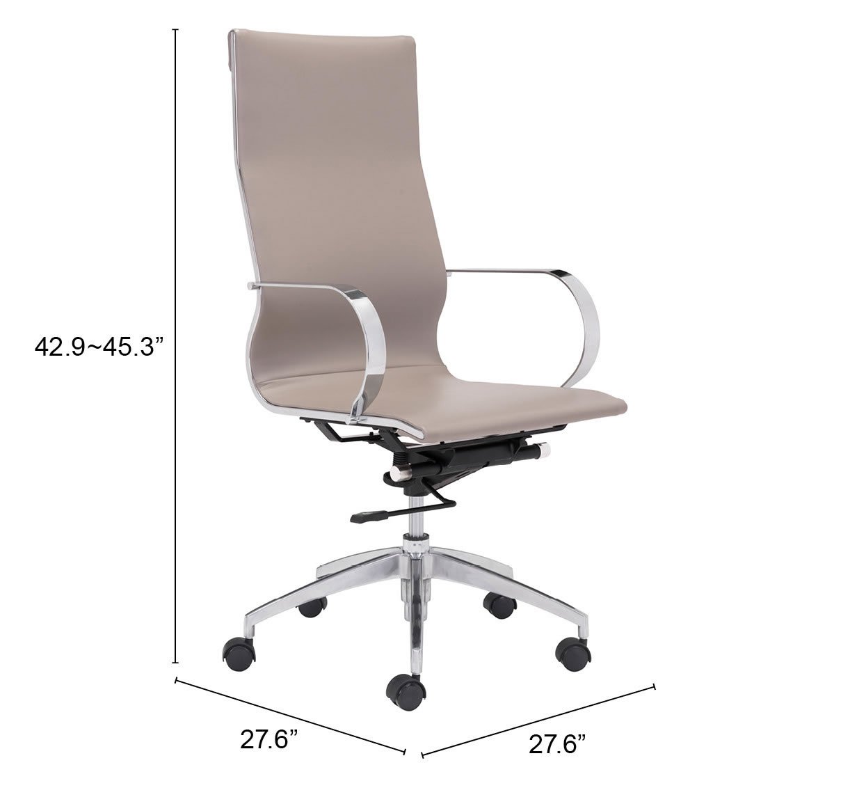 Glider High Back Office Chair Taupe - Image 9