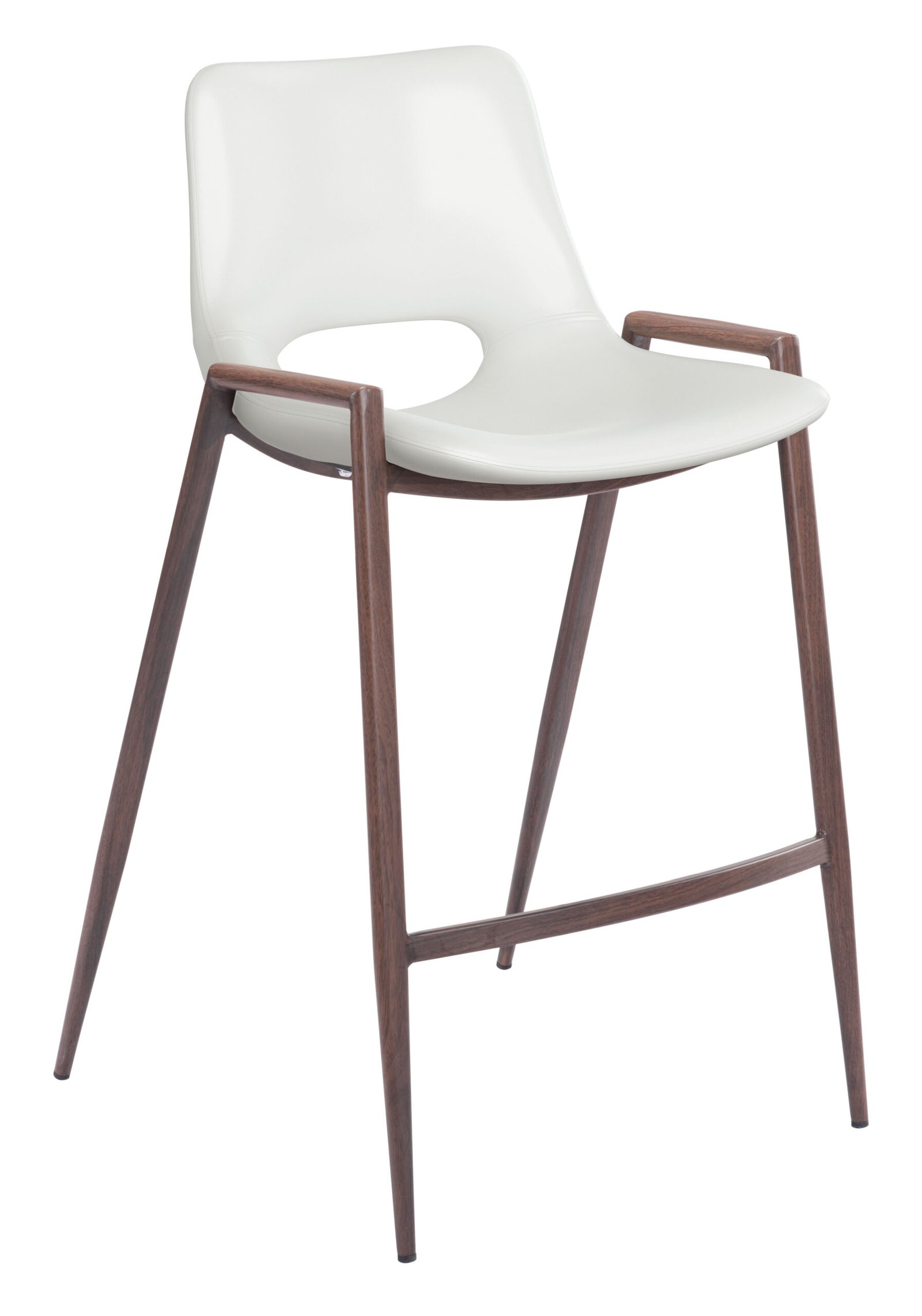 Desi Counter Stool (Set of 2) White & Walnut - Image 3