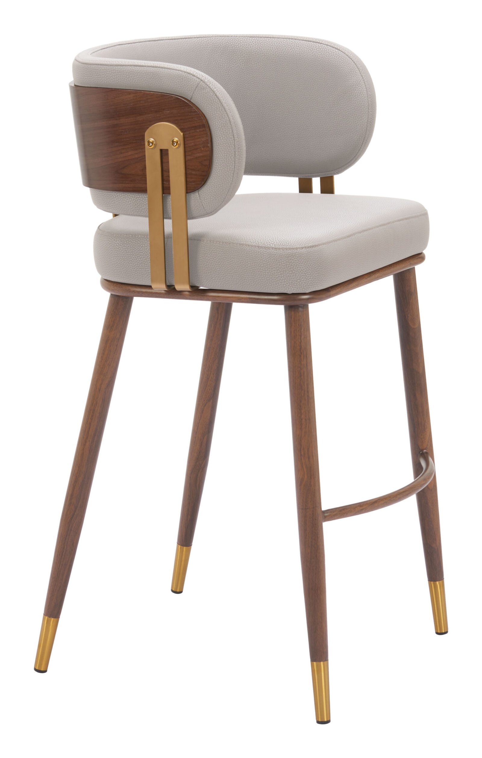 Brew Barstool Beige & Walnut