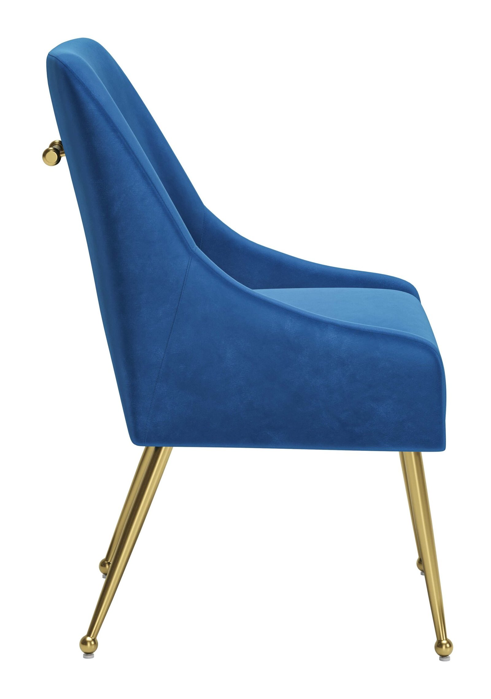 Maxine Dining Chair Navy Blue & Gold - Image 4