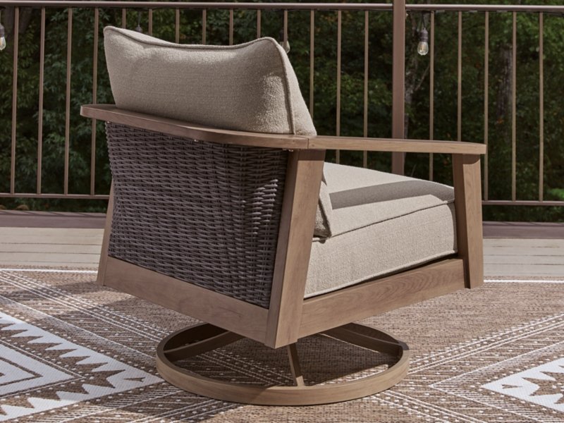 Francis Beach Outdoor Swivel Lounge with Cushion - Image 6