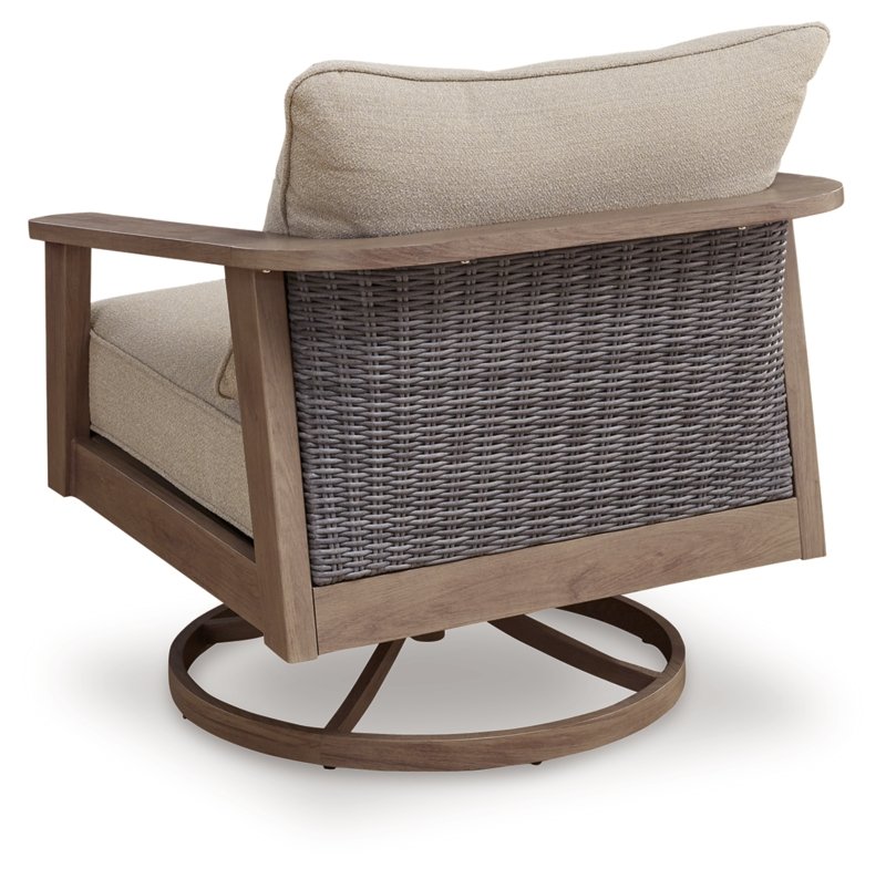 Francis Beach Outdoor Swivel Lounge with Cushion - Image 5