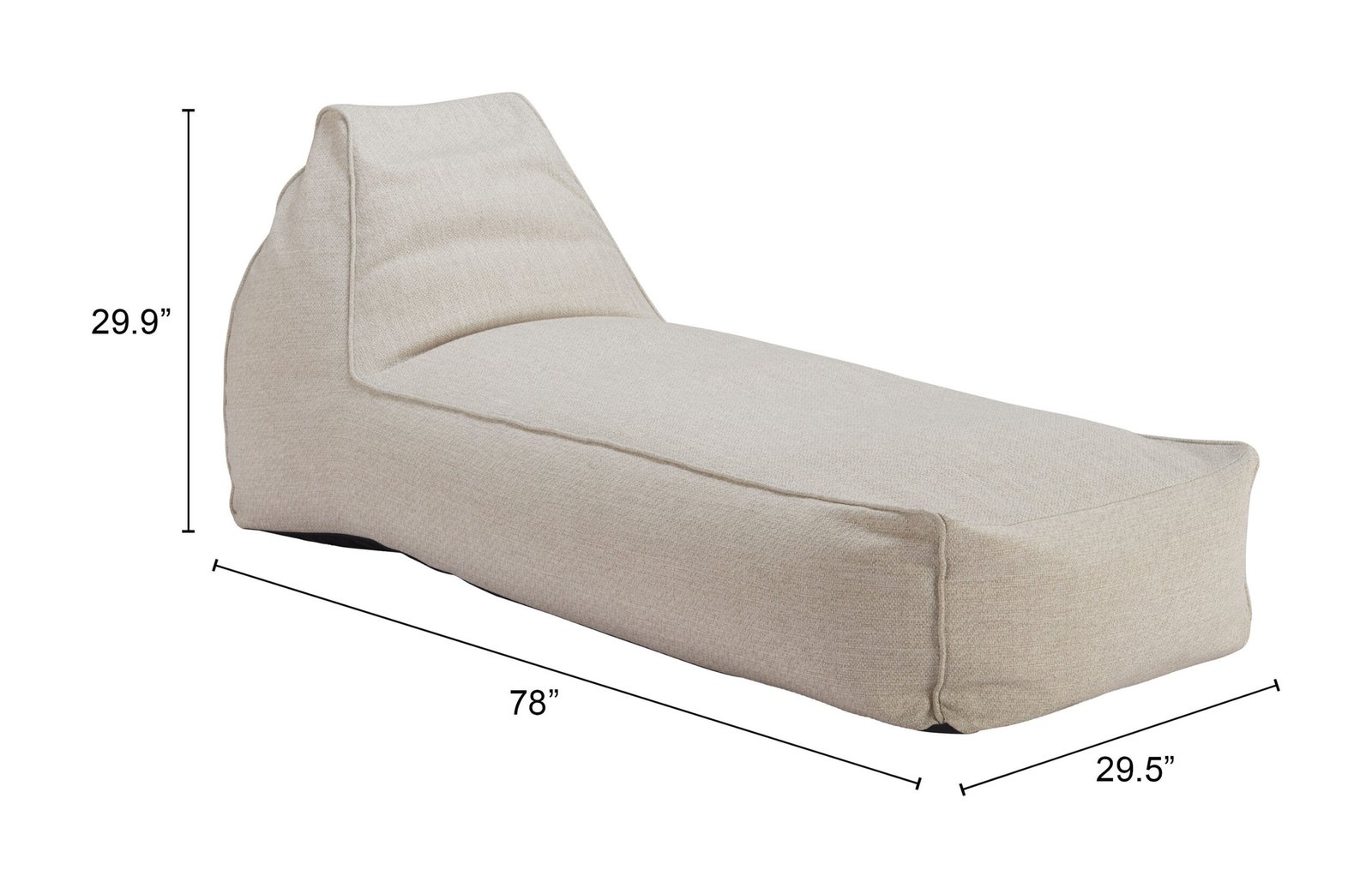 Kalm Chaise Lounge Beige - Image 10