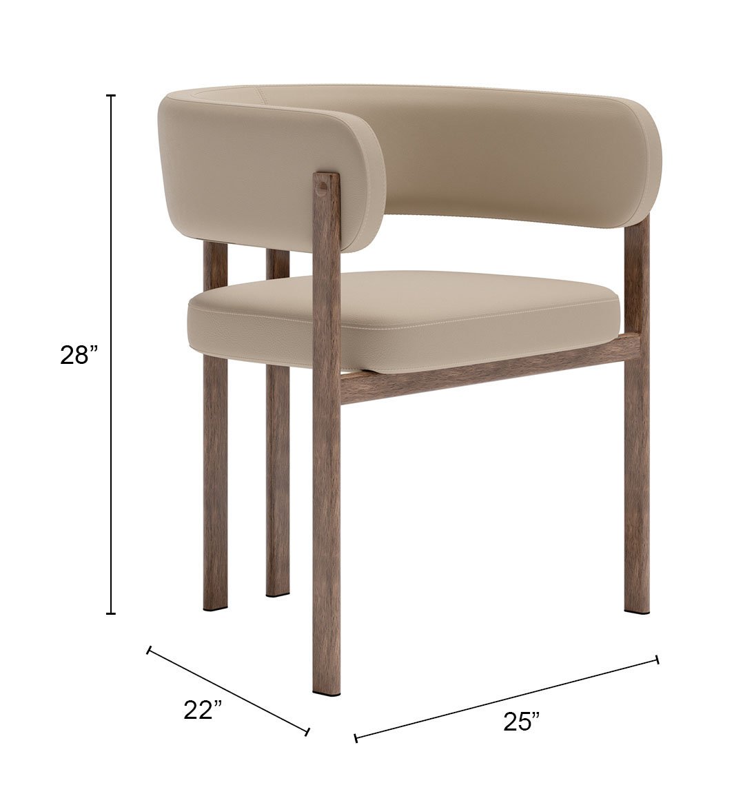 Ruge Dining Chair (Set of 2) Beige - Image 11