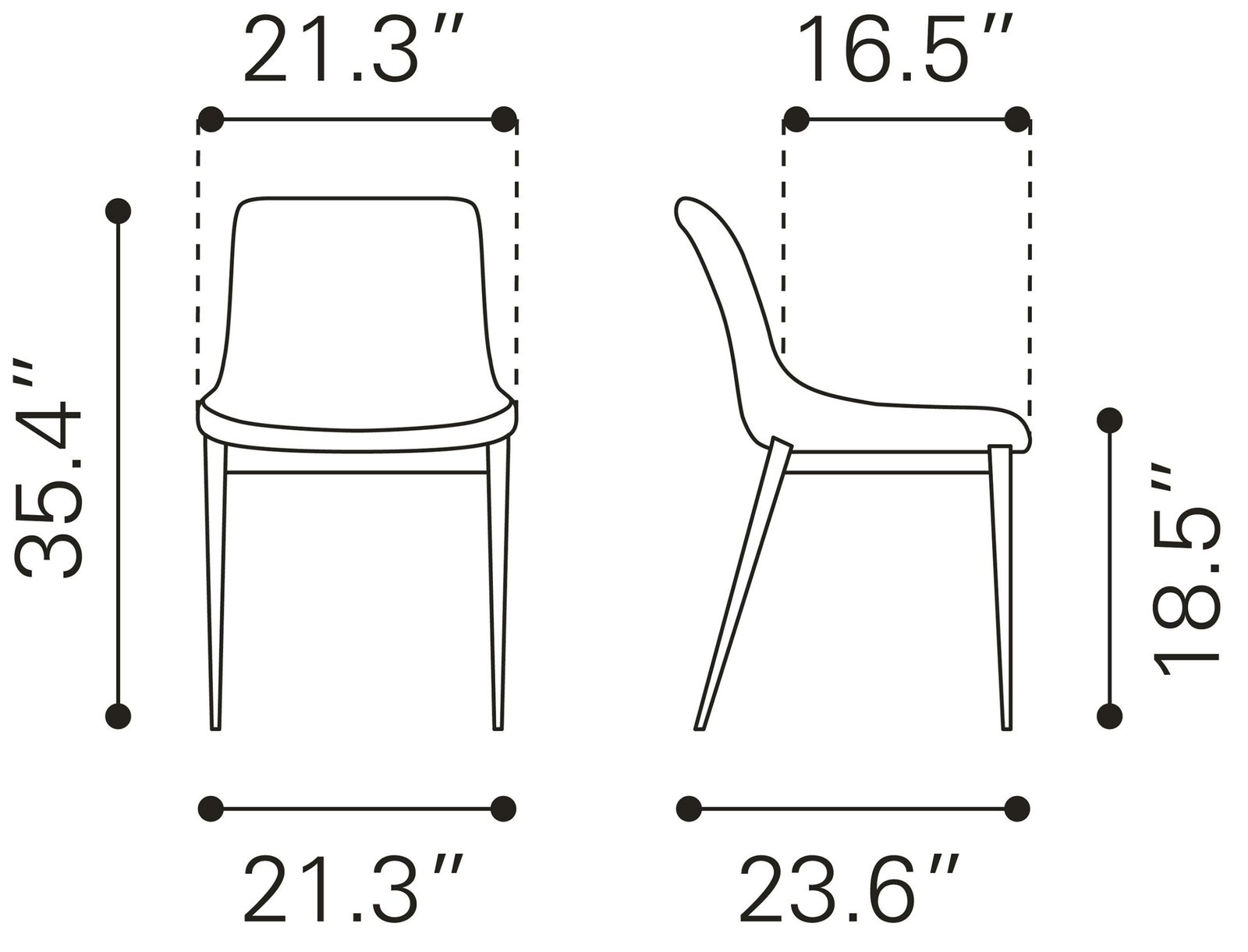 Magnus Dining Chair (Set of 2) White & Silver - Image 9