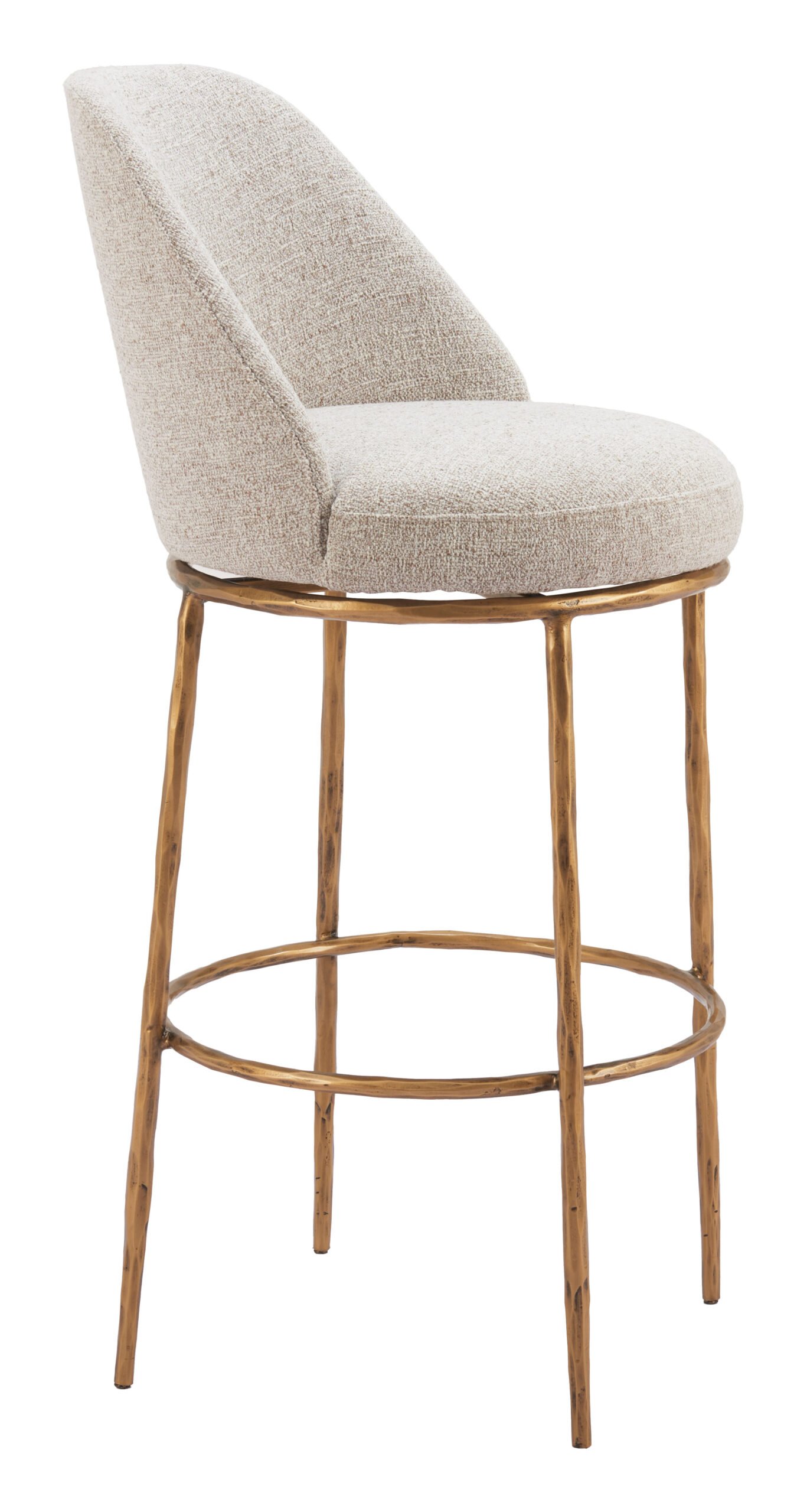 Nordhavn Swivel Barstool Beige & Gold - Image 7
