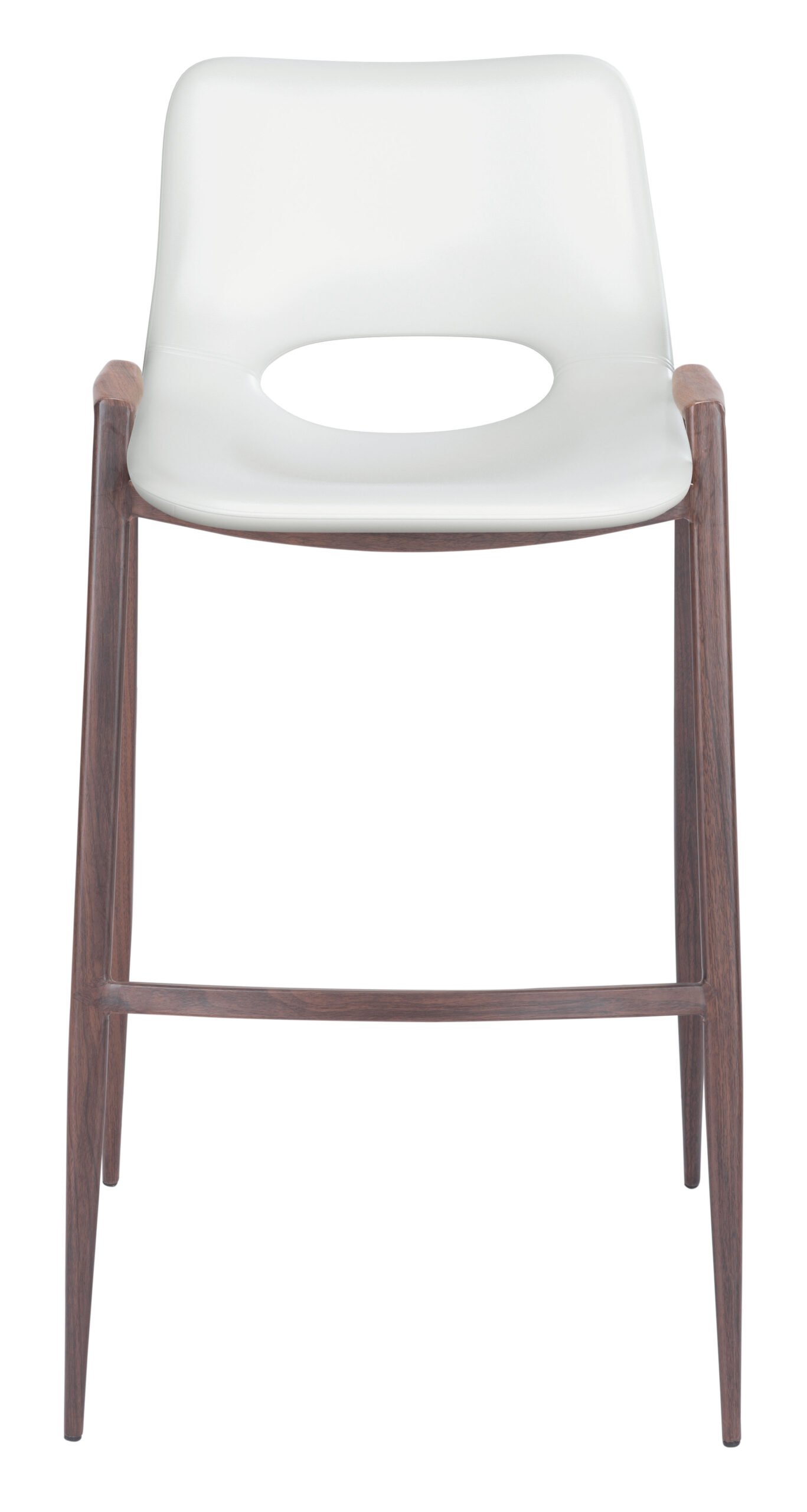 Desi Barstool (Set of 2) White & Walnut - Image 5