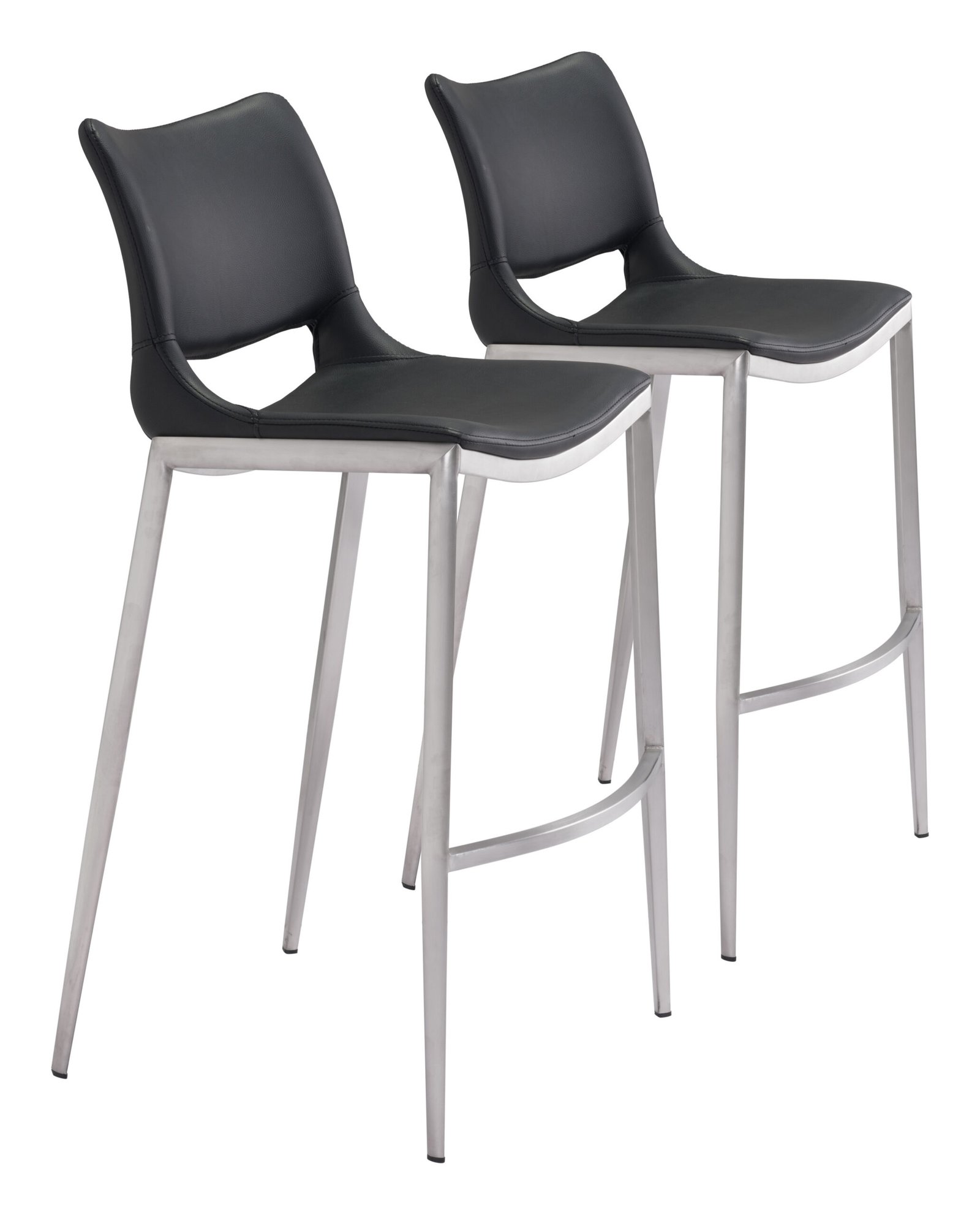 Ace Barstool (Set of 2) Black & Silver - Image 11