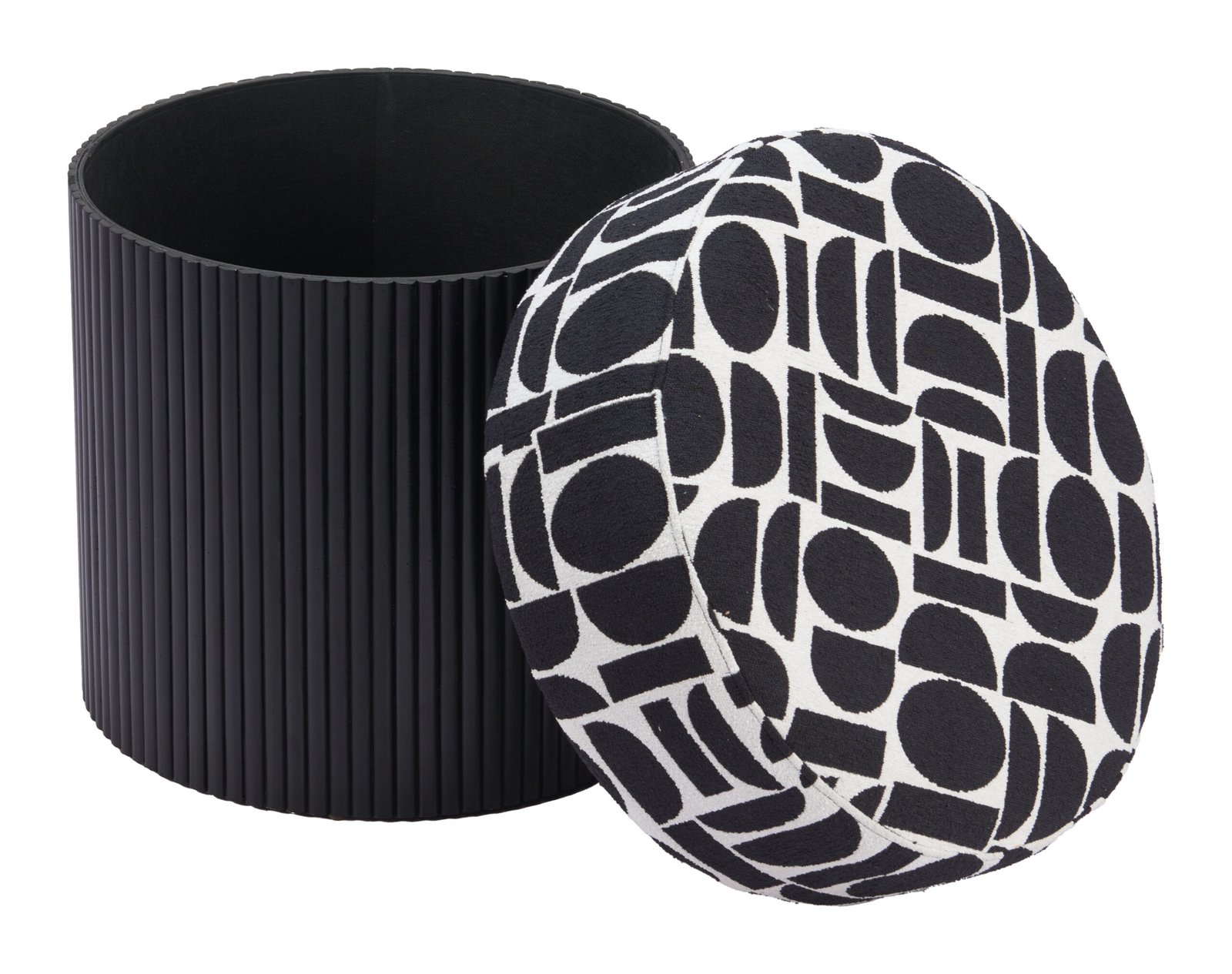 Boto Storage Ottoman Black & White - Image 10