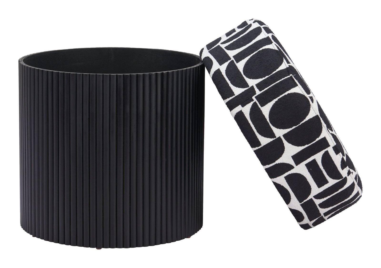 Boto Storage Ottoman Black & White - Image 9