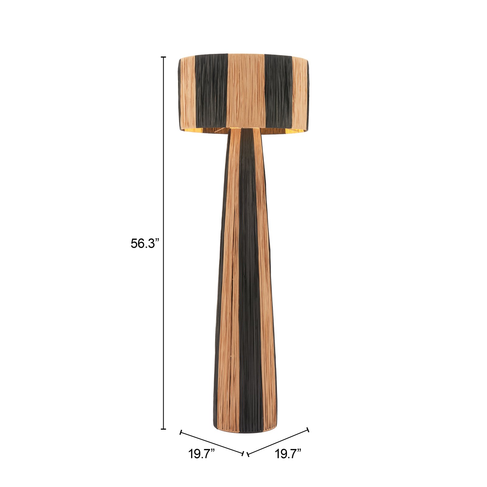 Gala Floor Lamp Black & Natural - Image 6